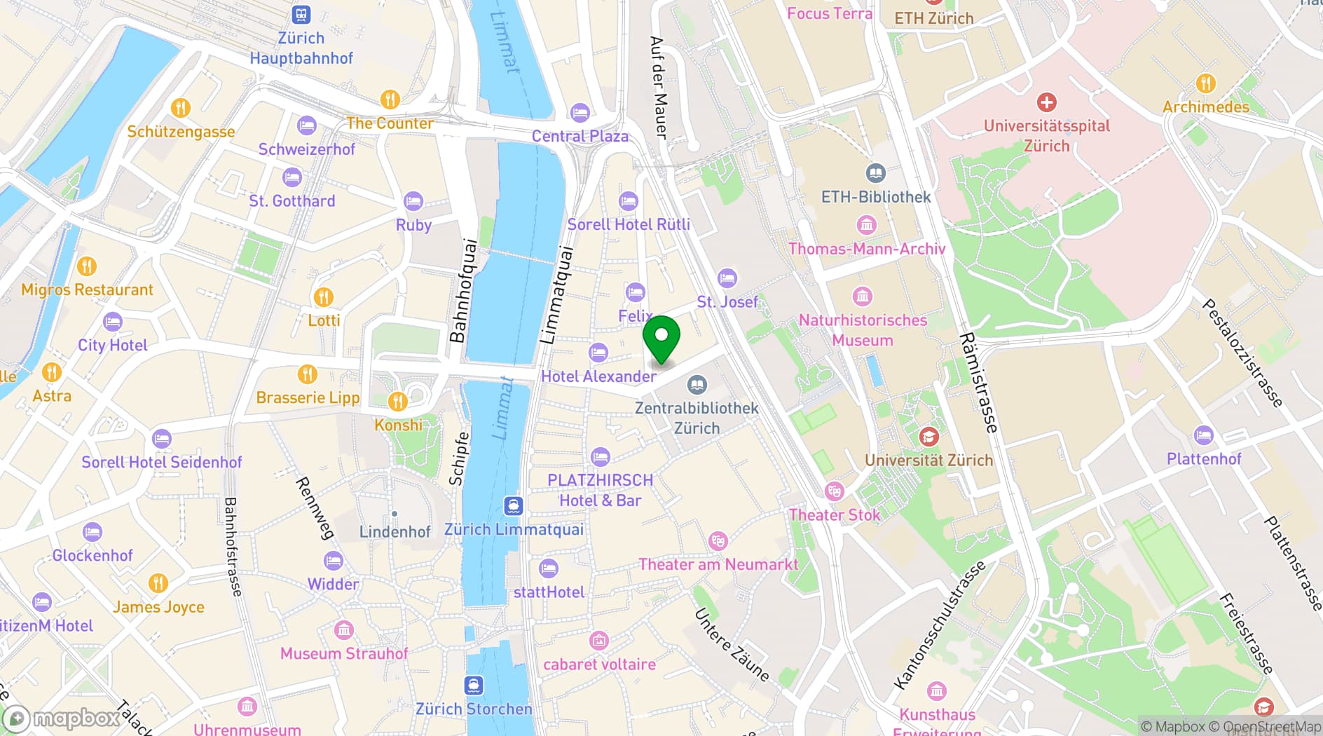 Map showing Hotel Scheuble