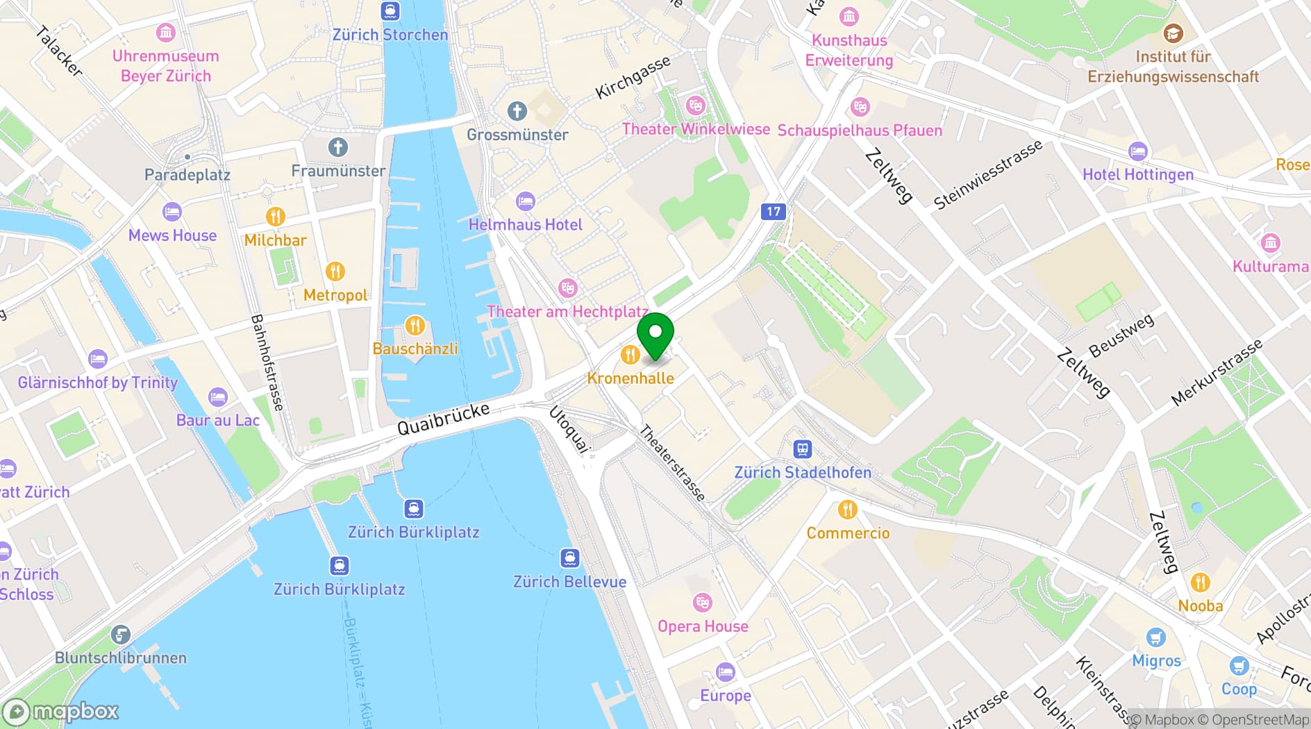 Map showing Club Bellevue