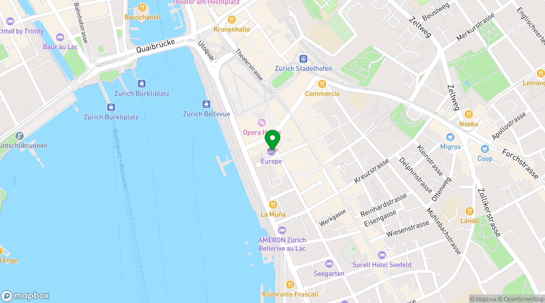 Map showing Hotel Europe