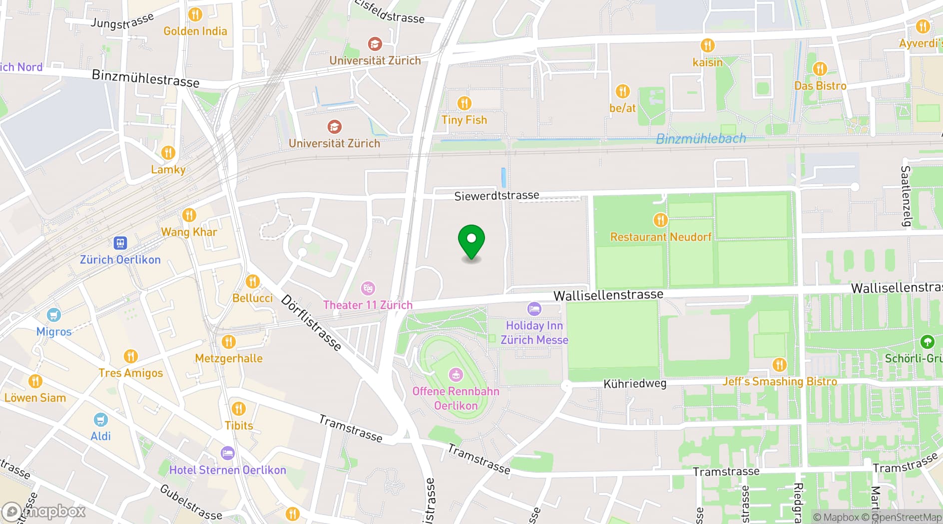 Map showing Hallenstadion Zürich
