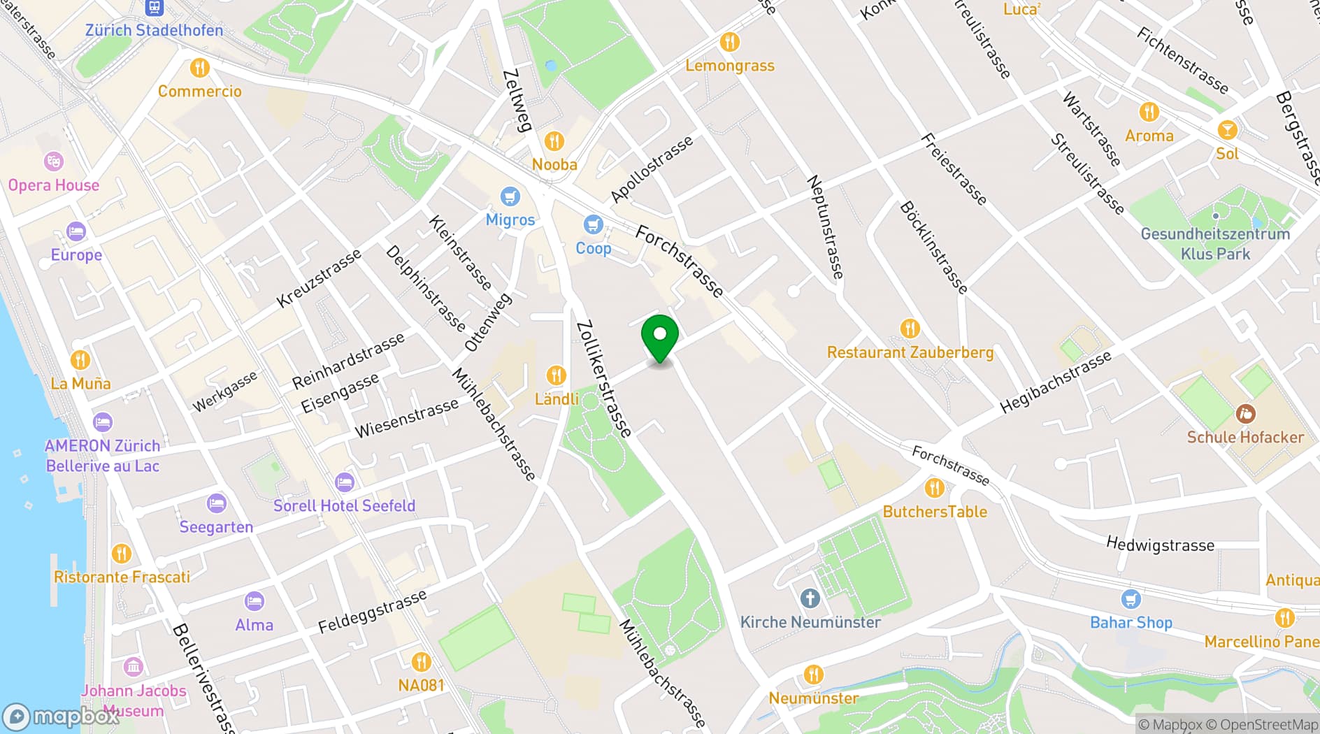Map showing Signau House & Garden Boutique Hotel Zürich