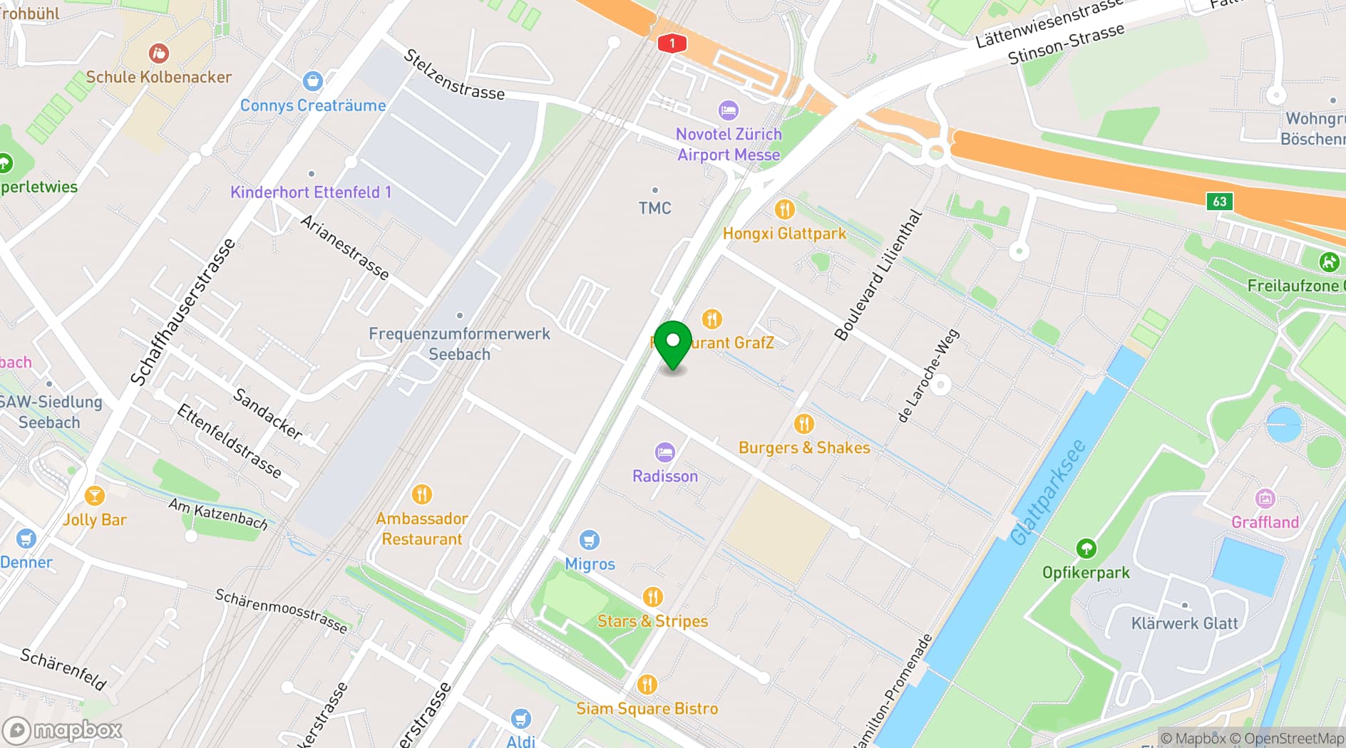 Map showing Kameha Grand Zurich, Autograph Collection