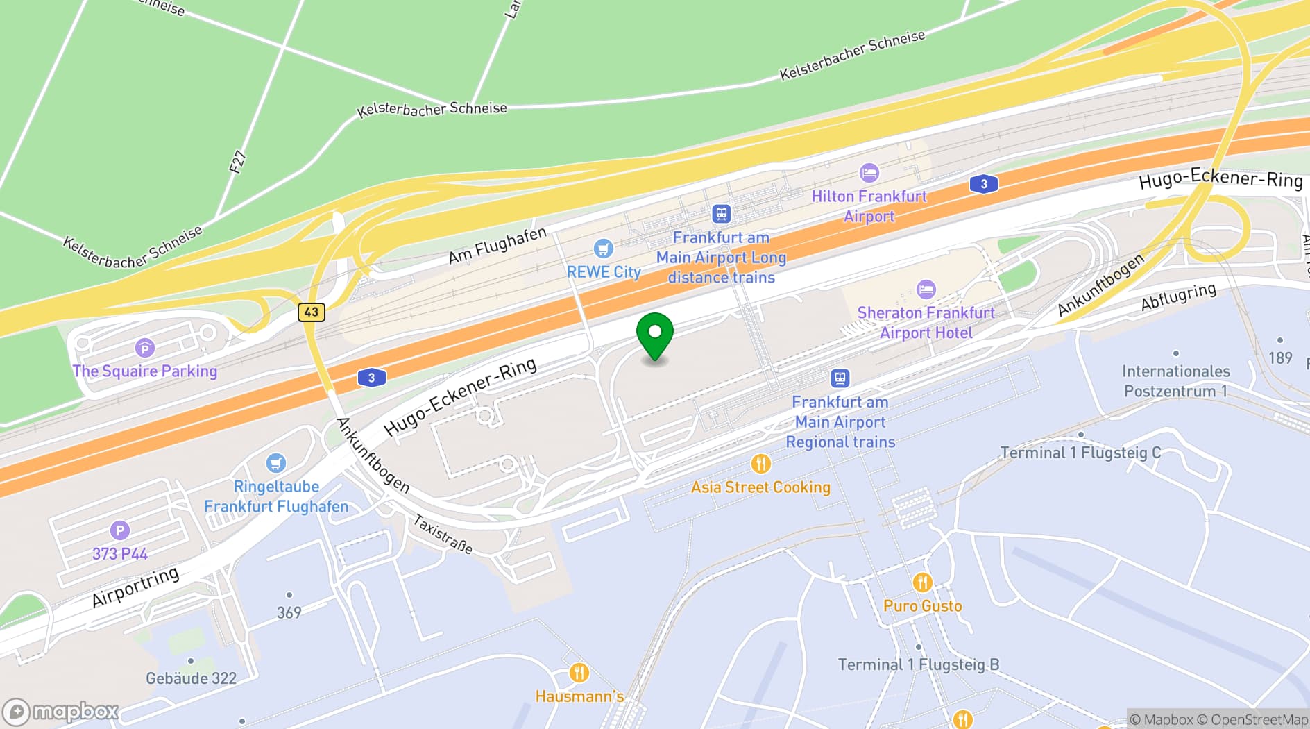 Map showing Fraport Conference Center