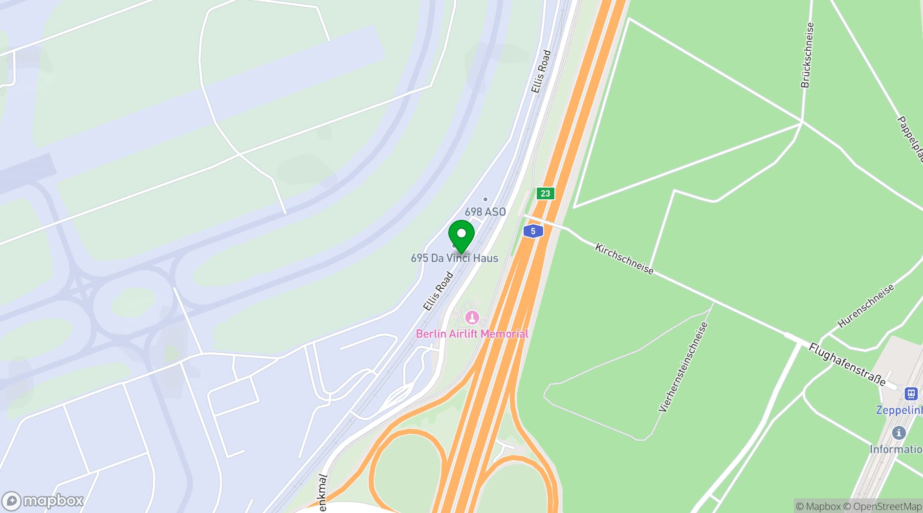 Map showing FRALounge