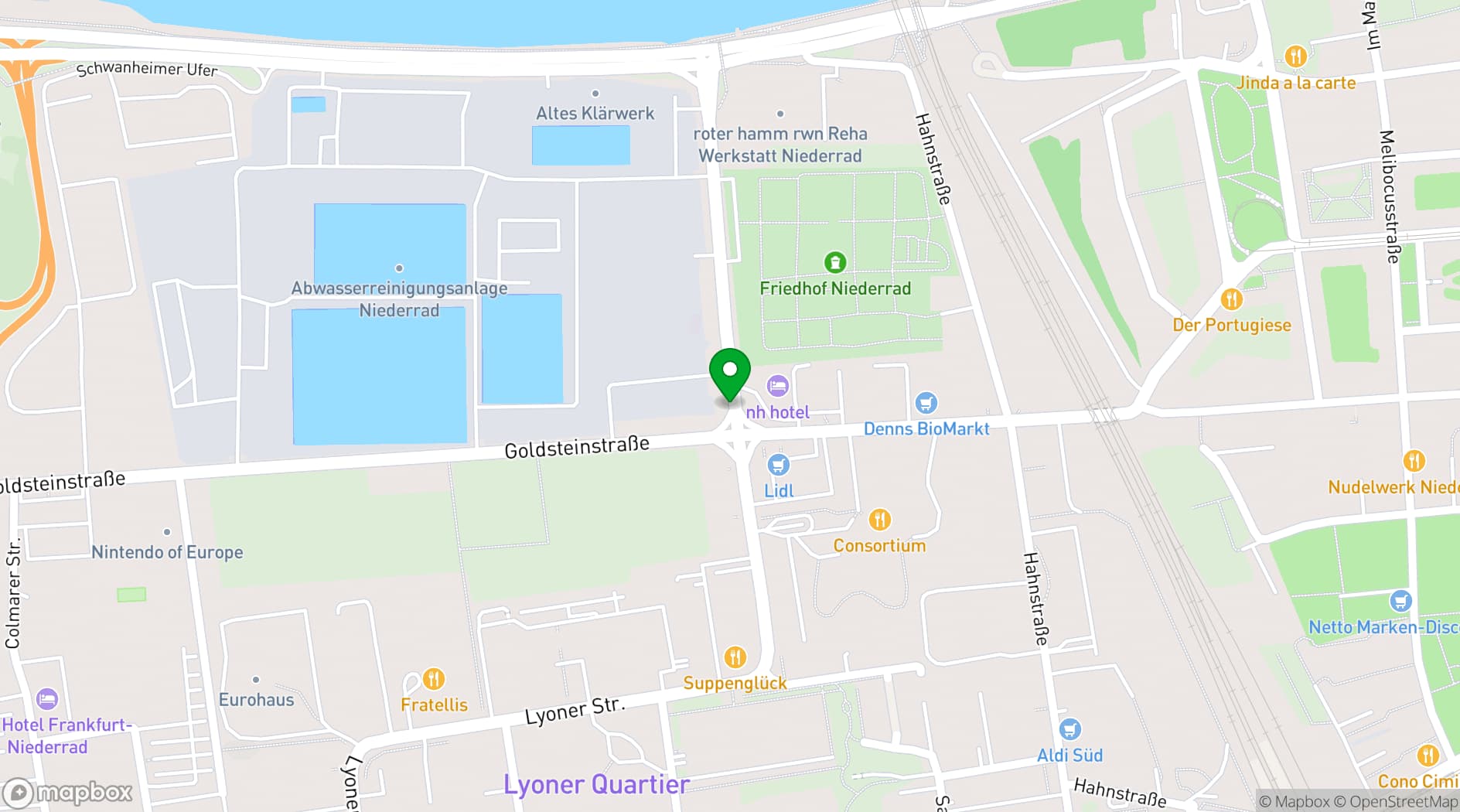 Map showing NH Frankfurt Niederrad