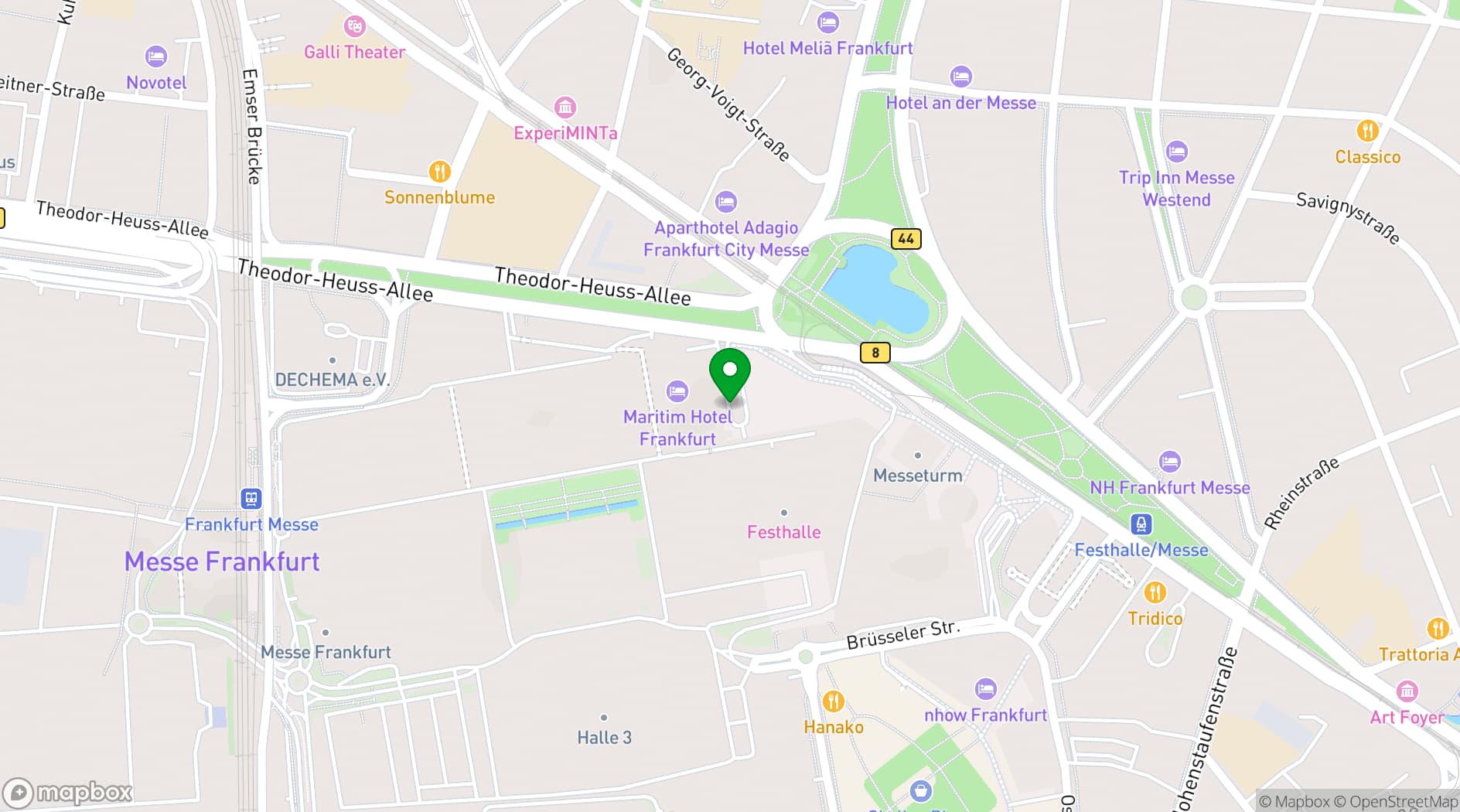 Map showing Congress Center Messe Frankfurt