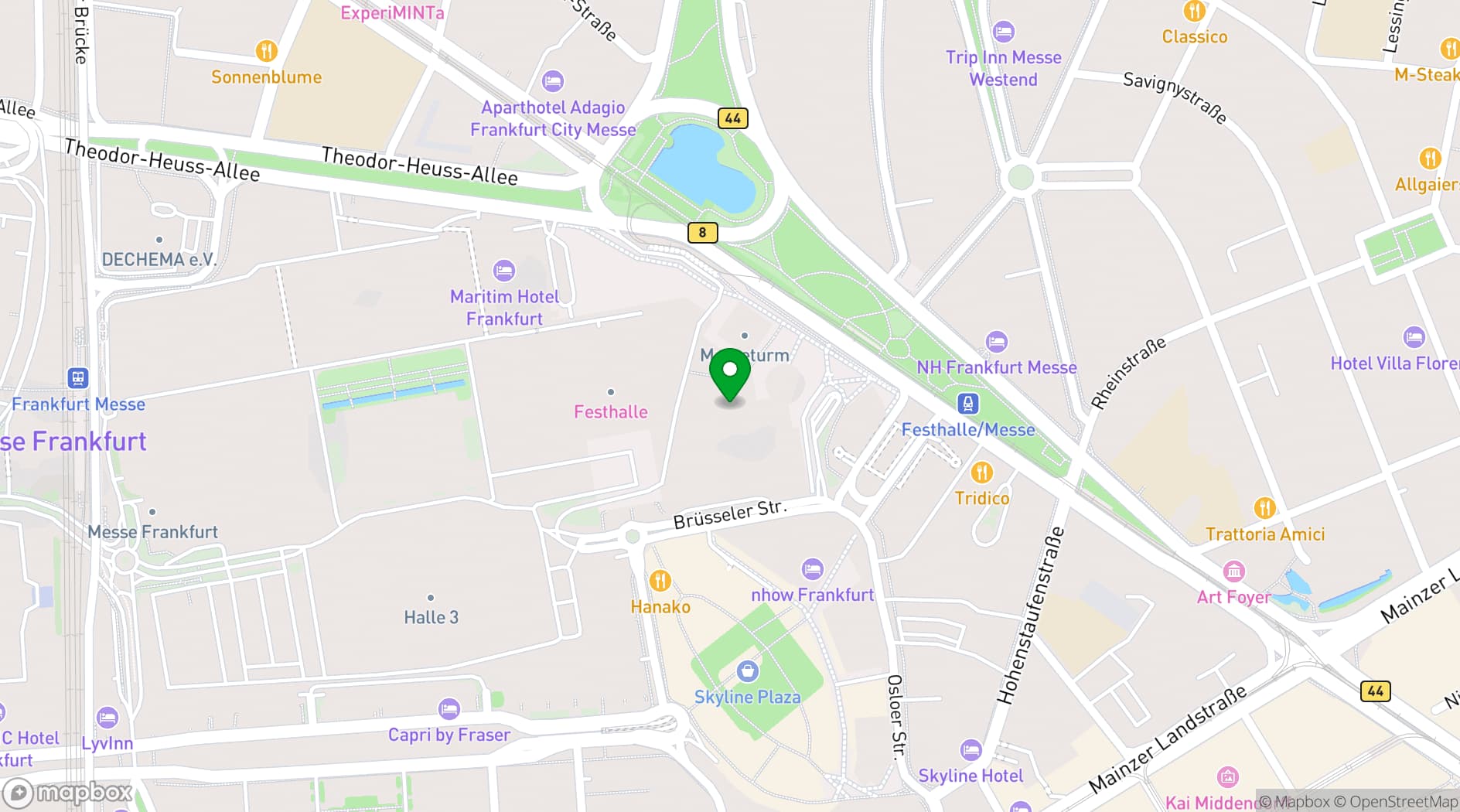 Map showing Frankfurter Buchmesse