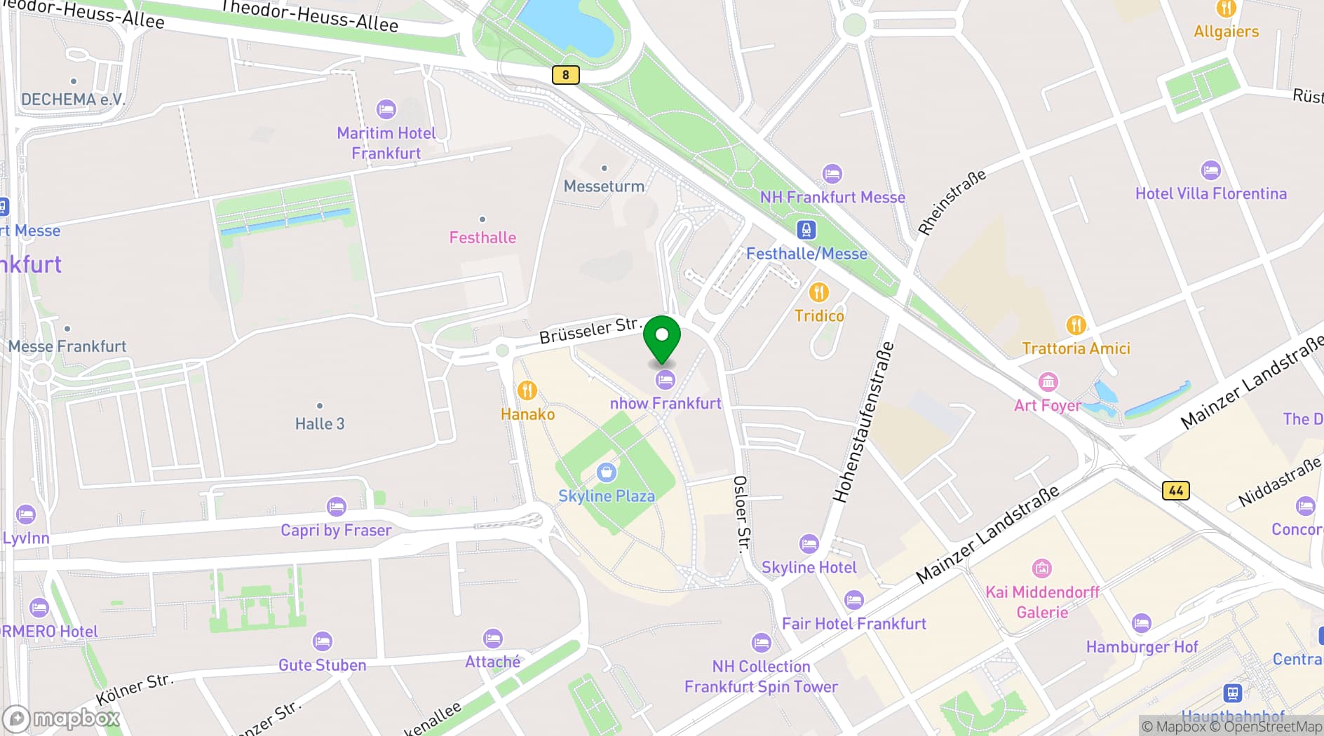 Map showing Messe Frankfurt