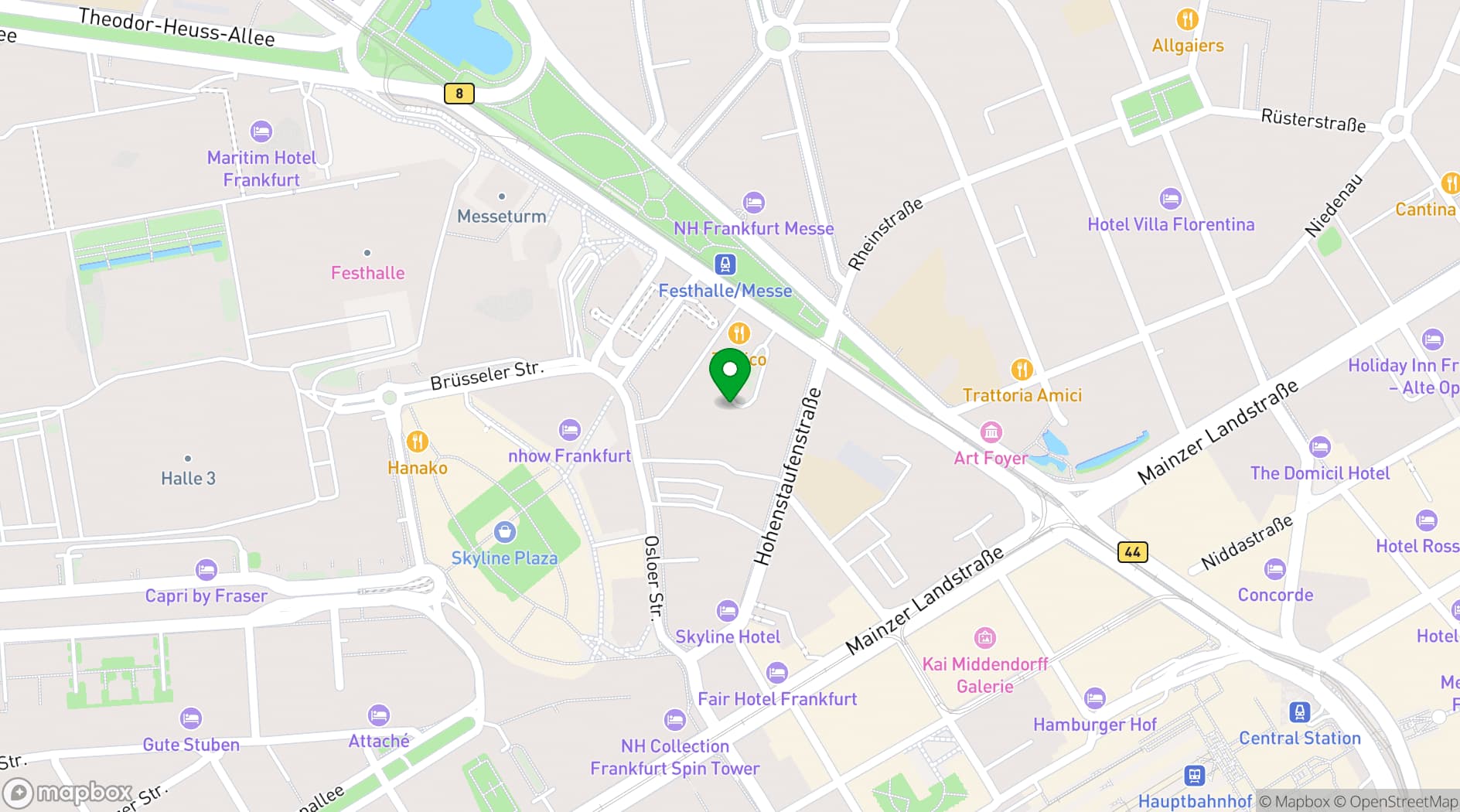 Map showing Fifty Heights