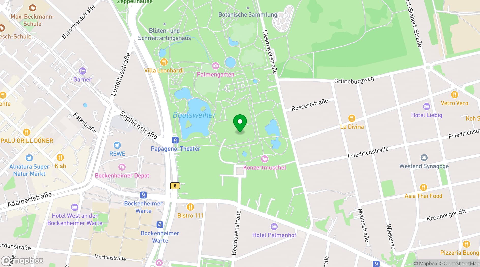 Map showing Gesellschaftshaus Palmengarten