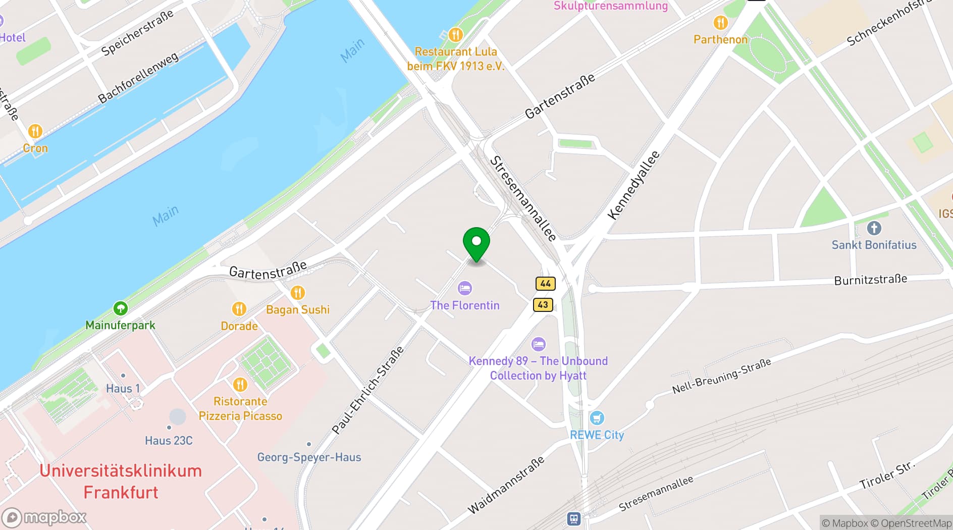 Map showing The Florentin