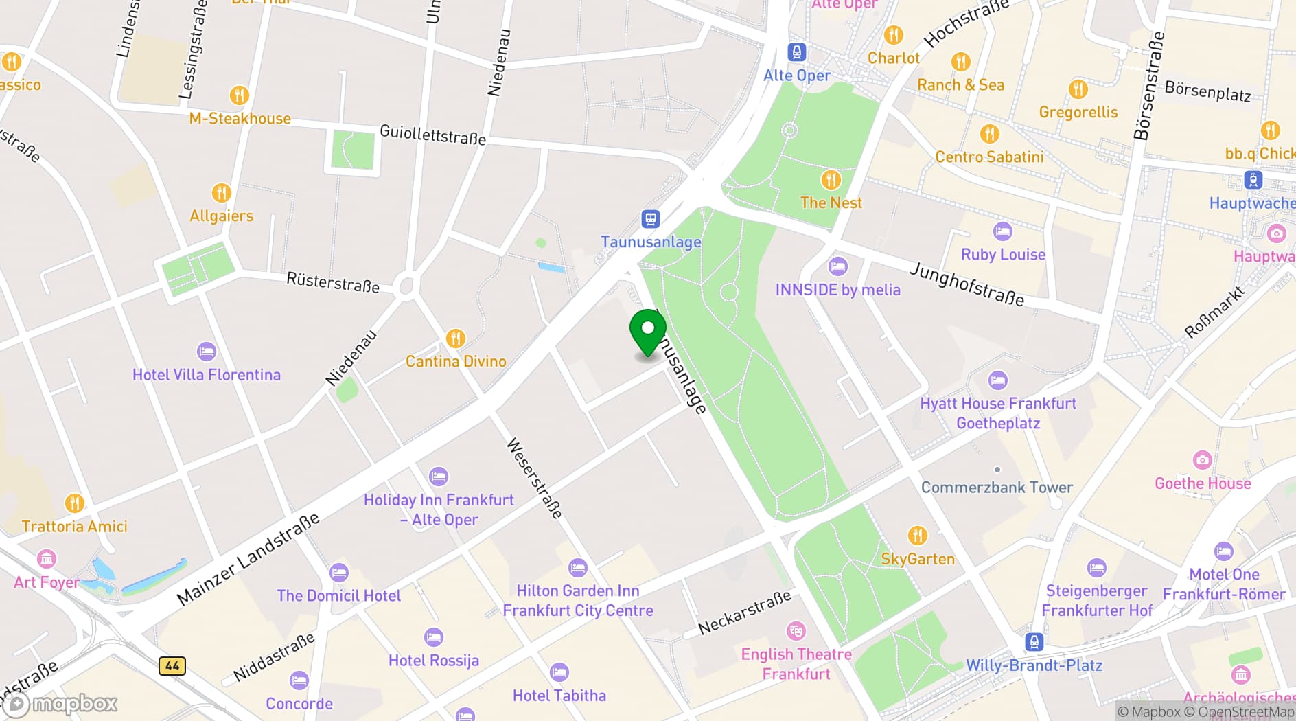 Map showing Chez Marie