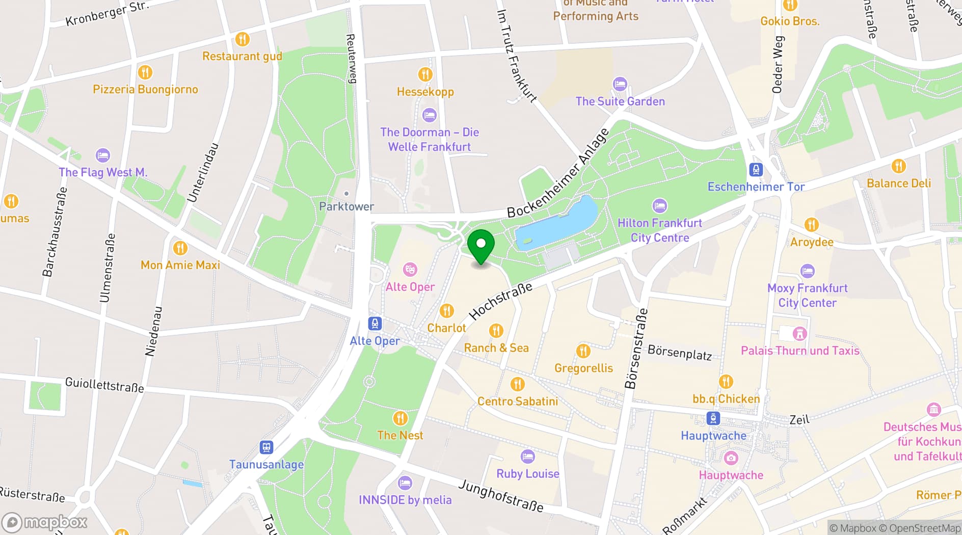 Map showing Sofitel Frankfurt Opera