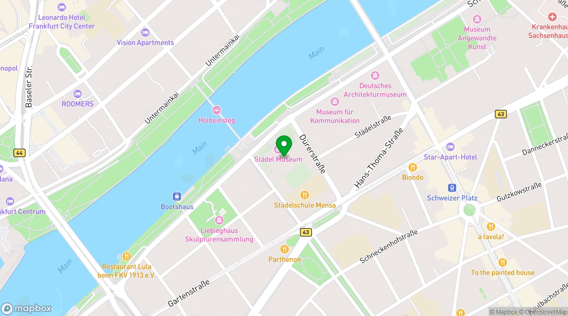Map showing Städel Museum