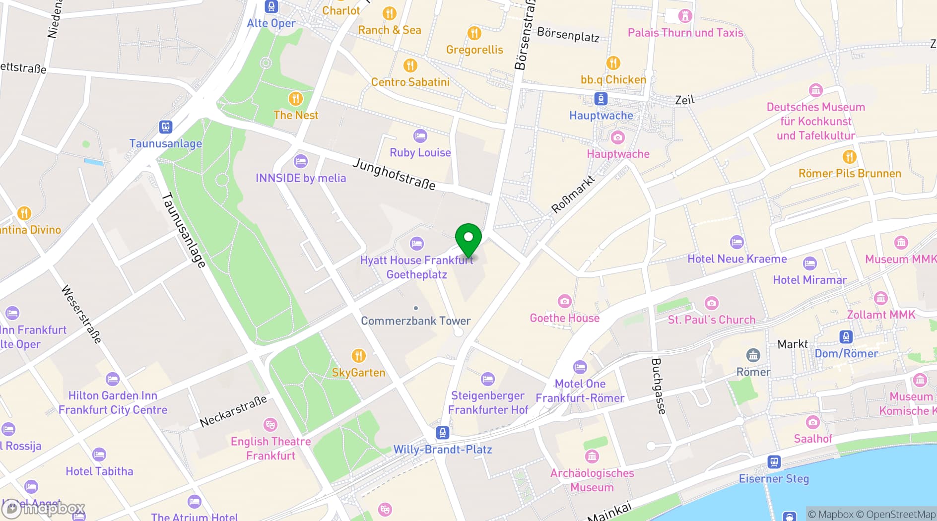 Map showing KONFERENT Frankfurt
