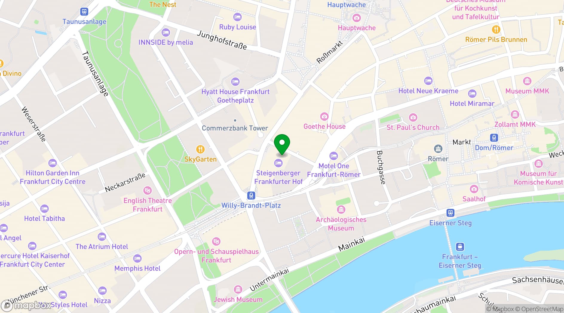 Map showing Steigenberger Icon Frankfurter Hof