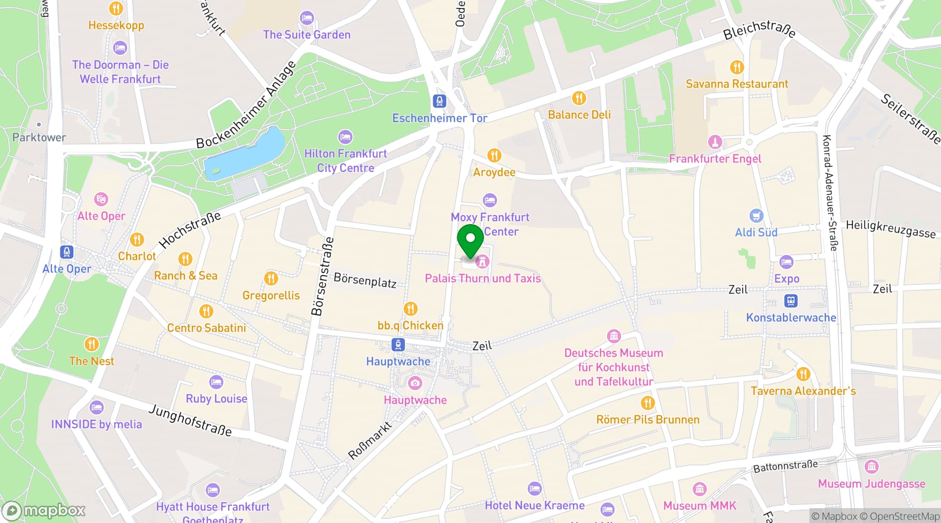 Map showing Palais Frankfurt