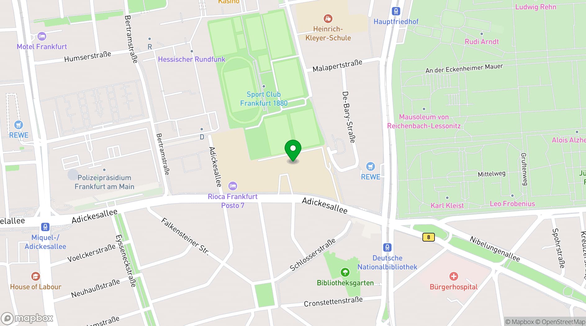 Map showing Frankfurt School of Finance & Management