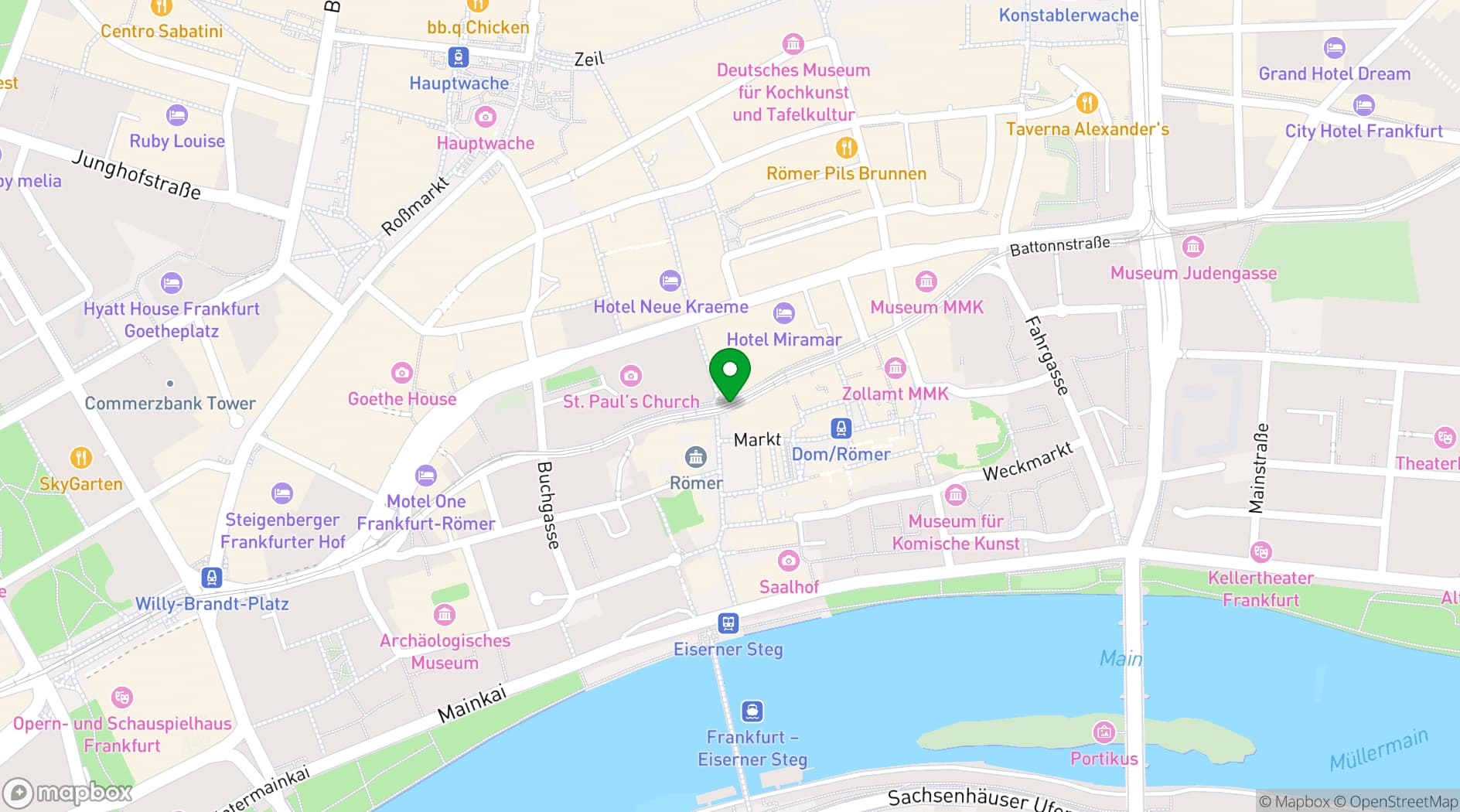 Map showing Hilton Frankfurt Airport