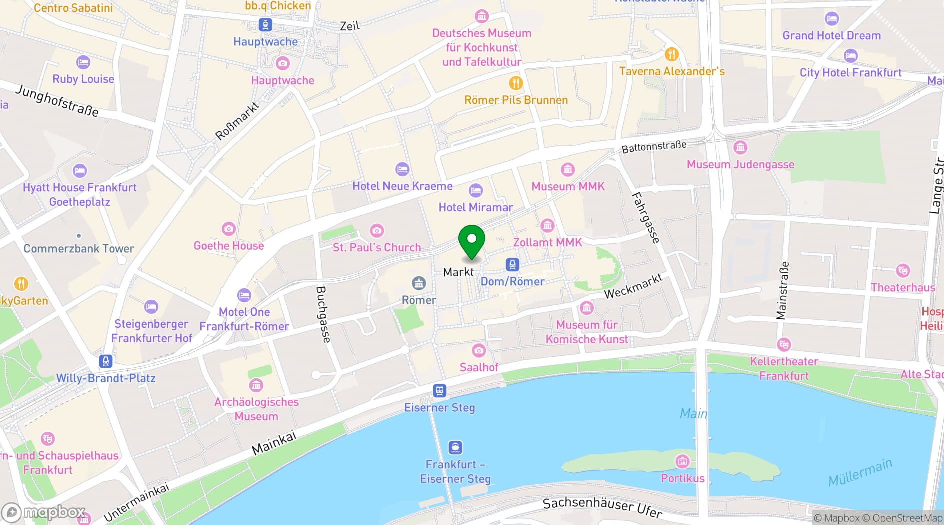 Map showing Frankfurter Kunstverein