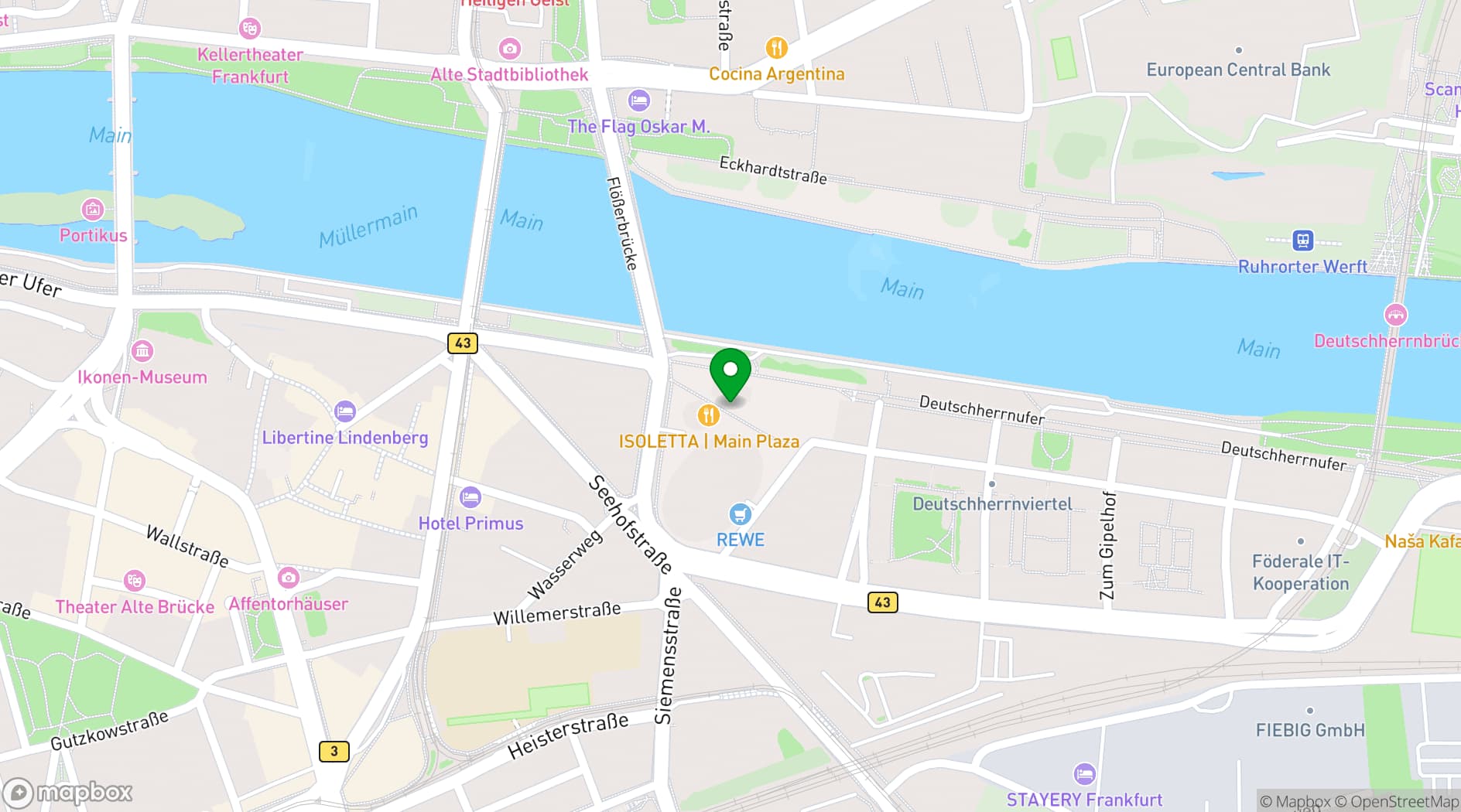 Map showing JUWEL AM MAIN
