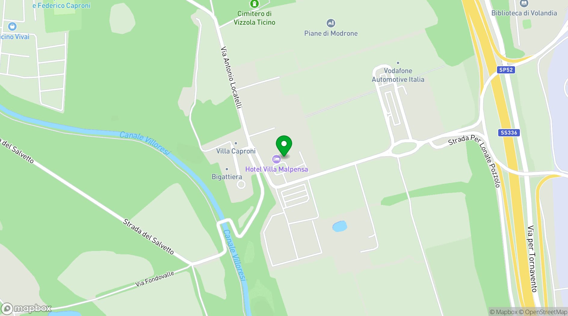 Map showing Hotel Villa Malpensa