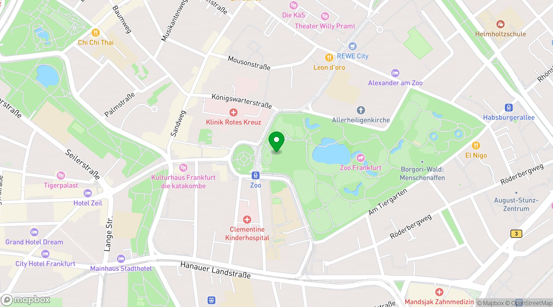 Map showing Zoo Gesellschaftshaus