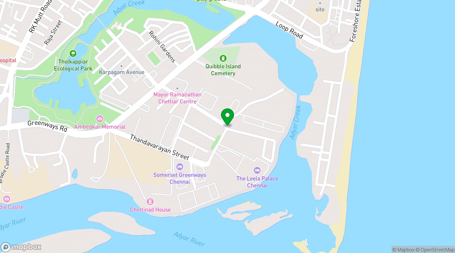 Map showing The Leela
