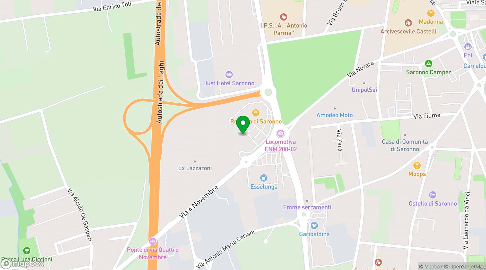 Map showing Hotel della Rotonda