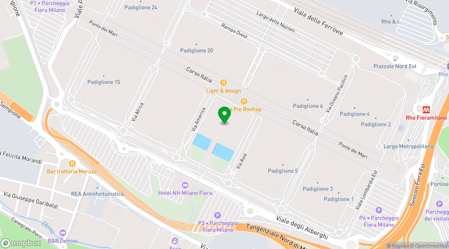 Map showing Stella Polare Convention Centre