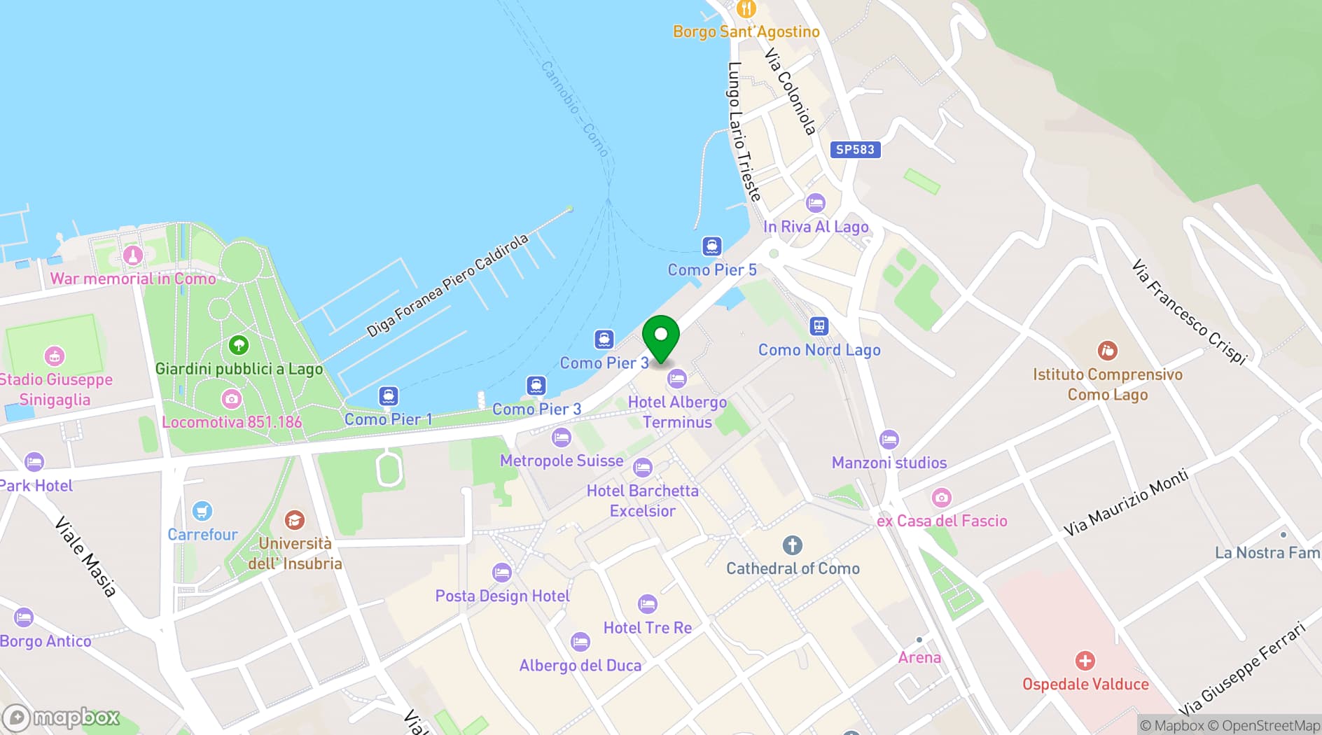 Map showing Albergo Terminus