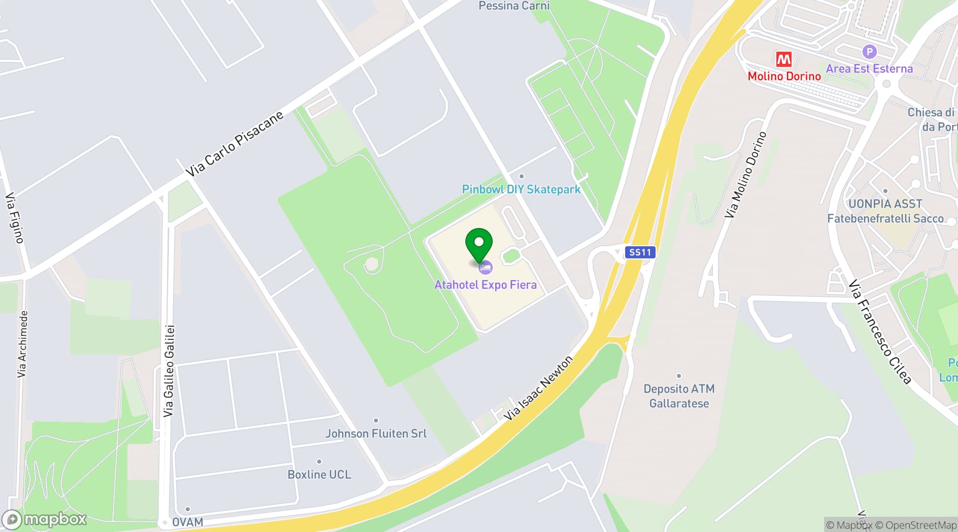 Map showing UNAHOTELS Expo Fiera Milano