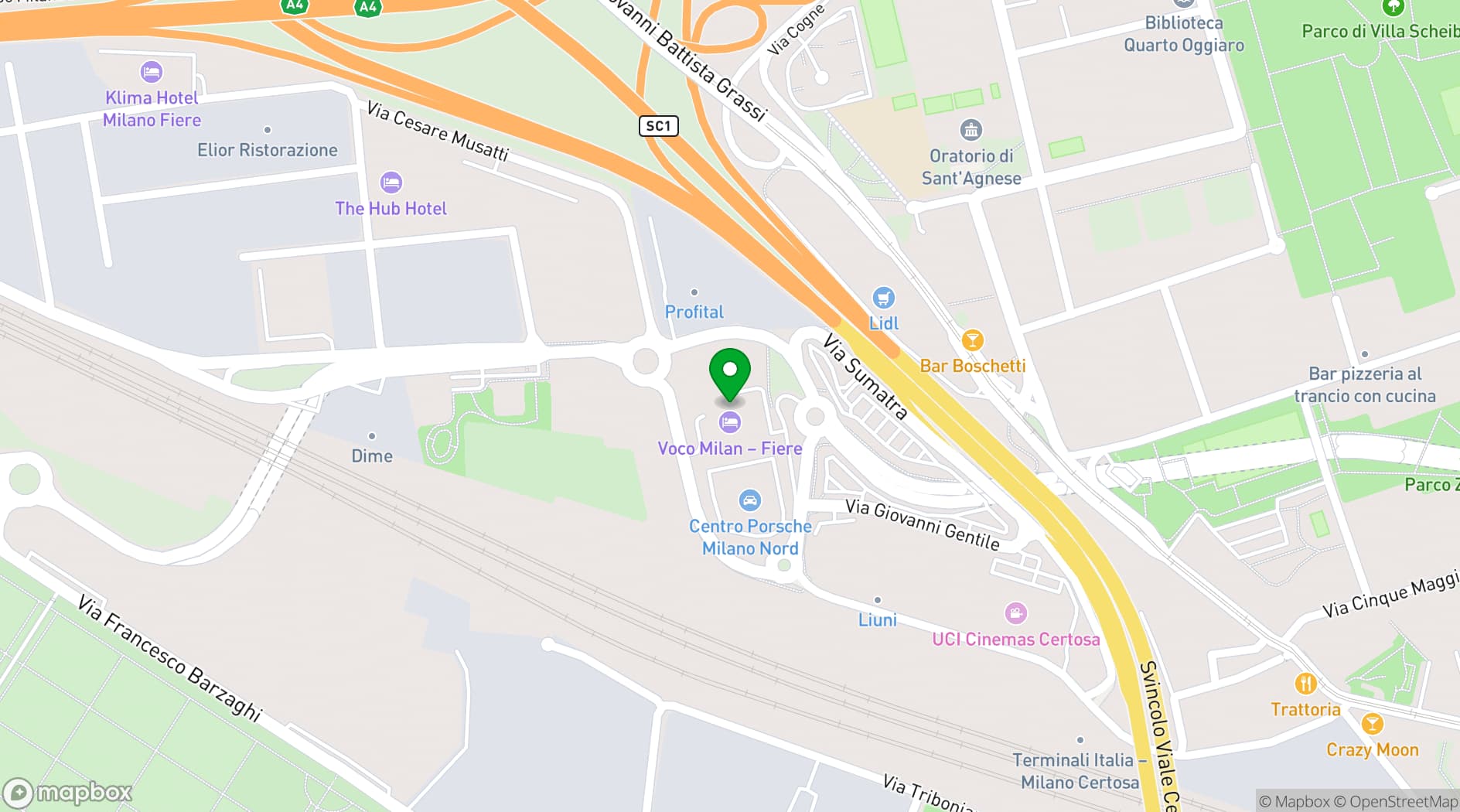 Map showing voco® Milan-Fiere
