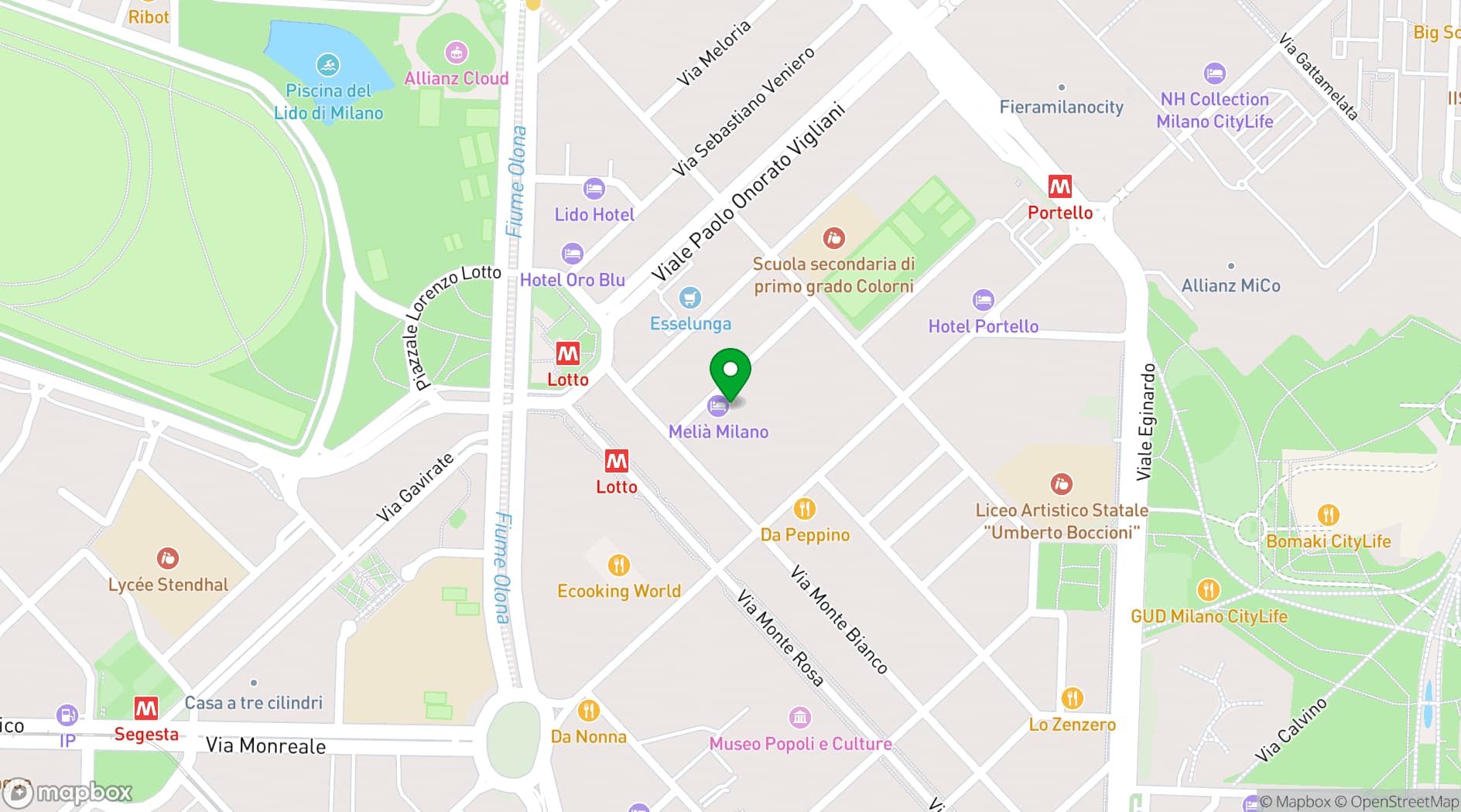 Map showing Hotel Melià