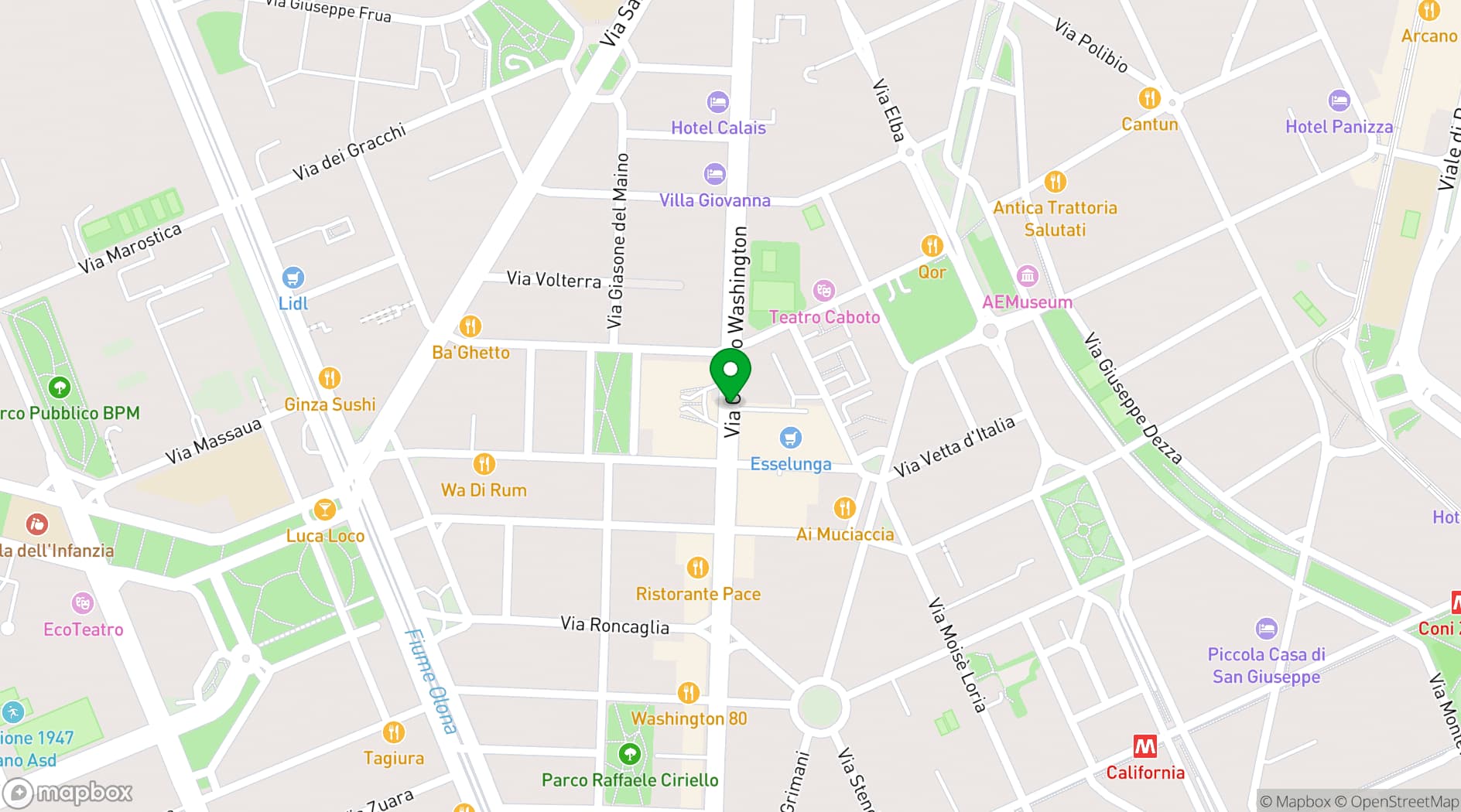Map showing Milan Marriott Hotel
