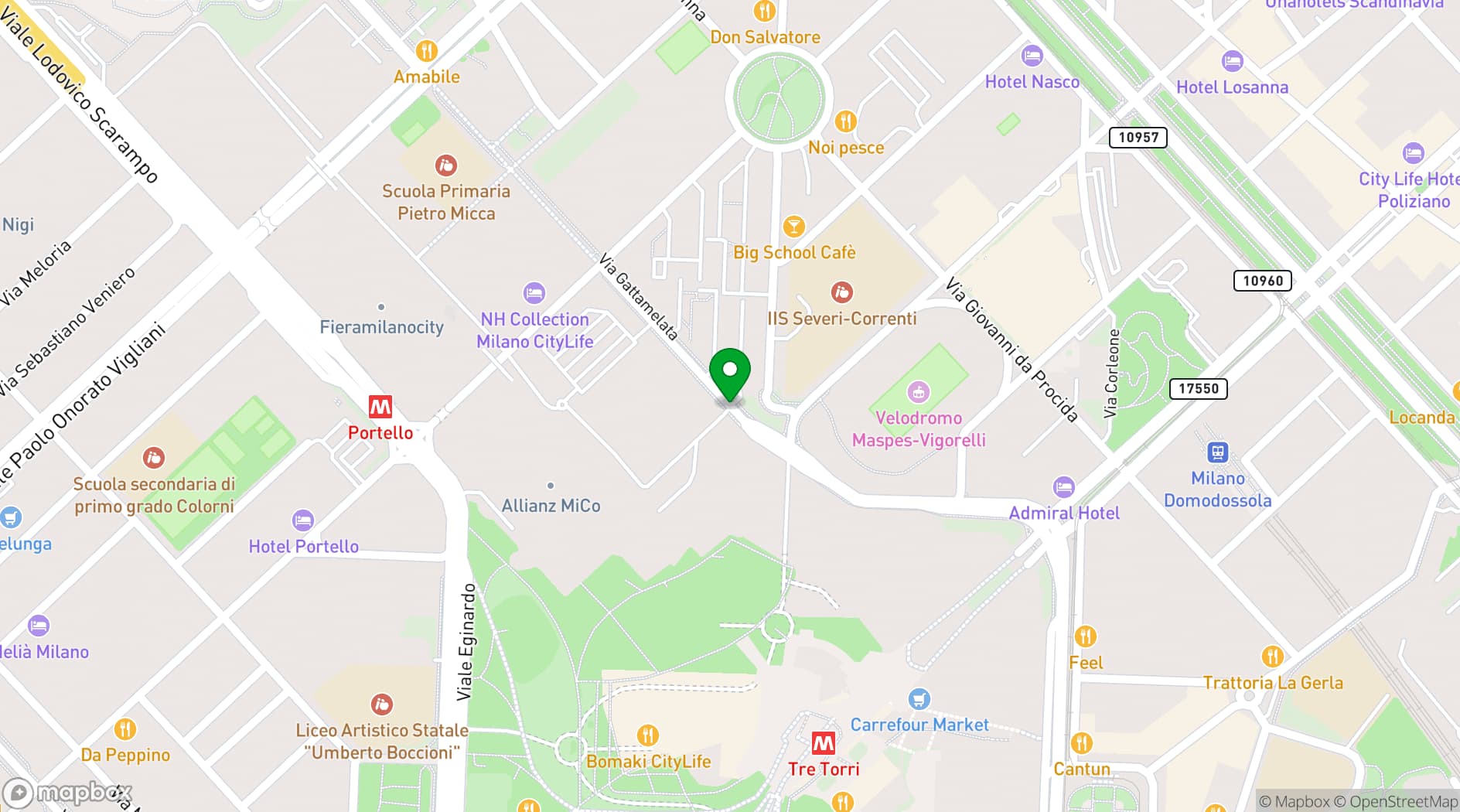 Map showing Fiera Milano