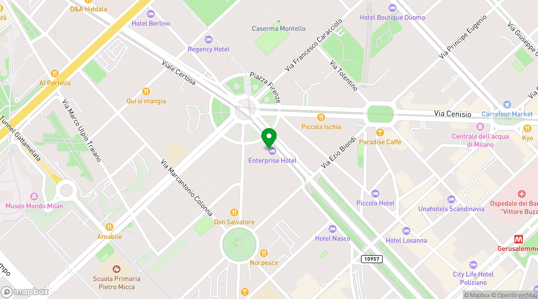 Map showing Enterprise Hotel