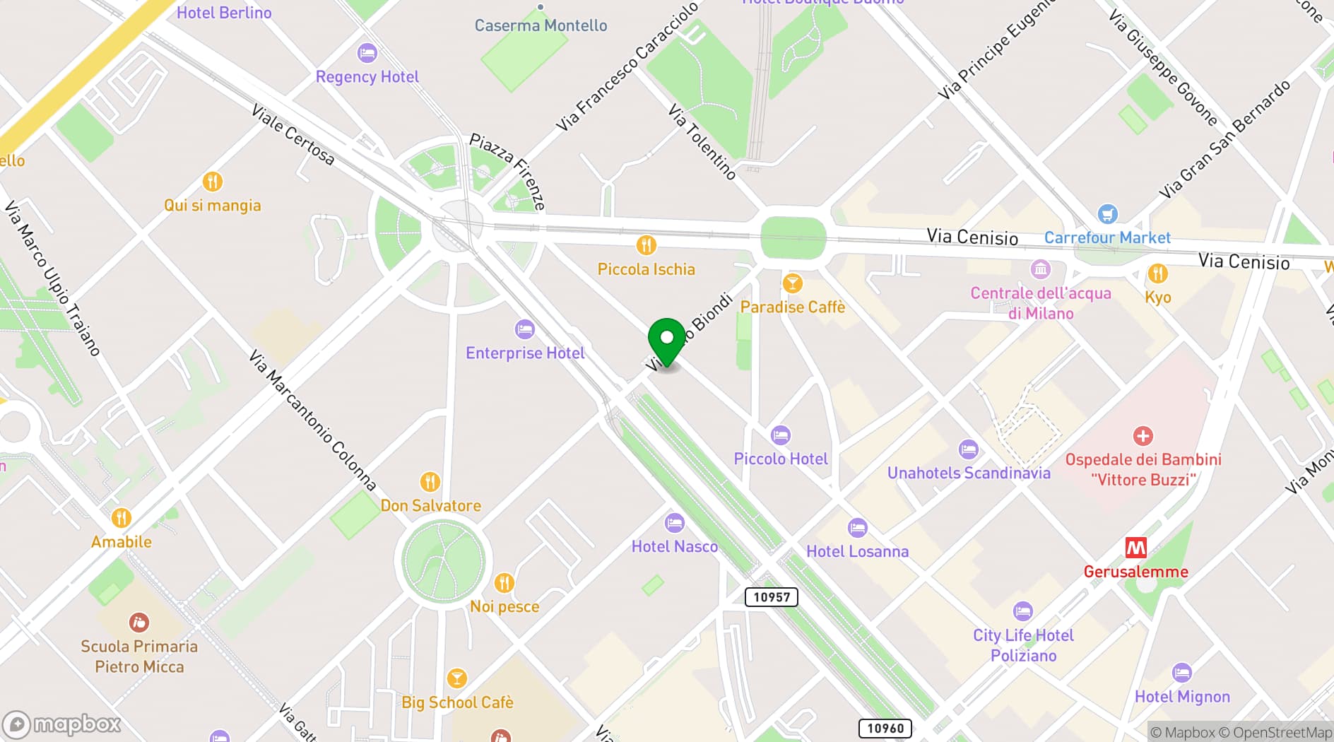 Map showing Riviera Milano