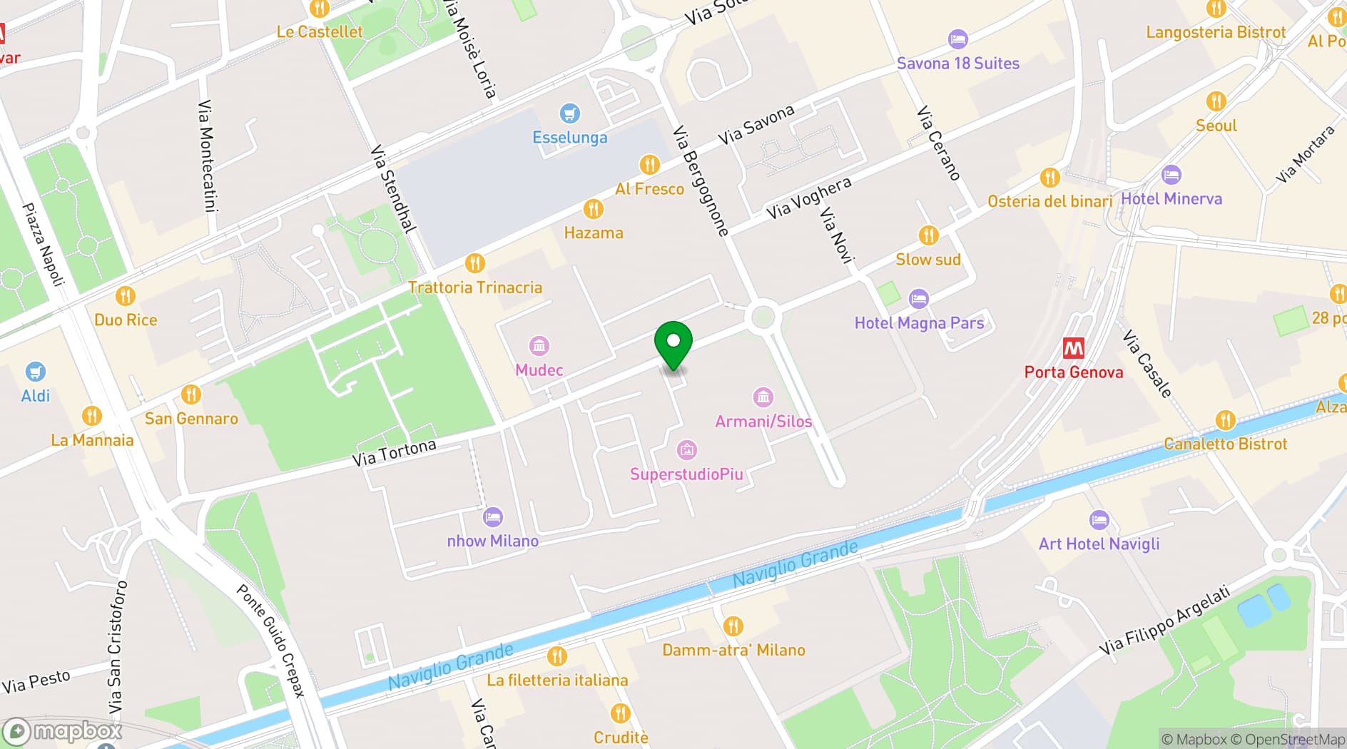 Map showing Superstudio