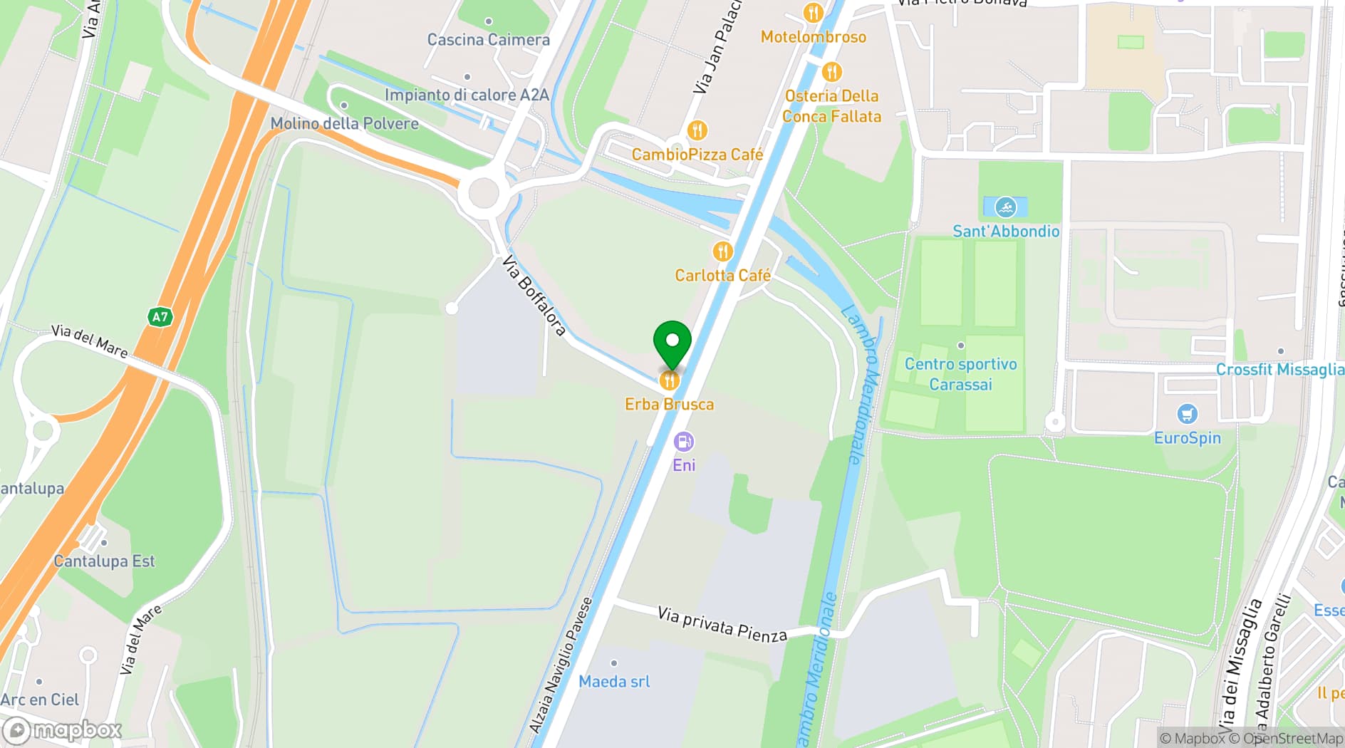 Map showing Erba Brusca