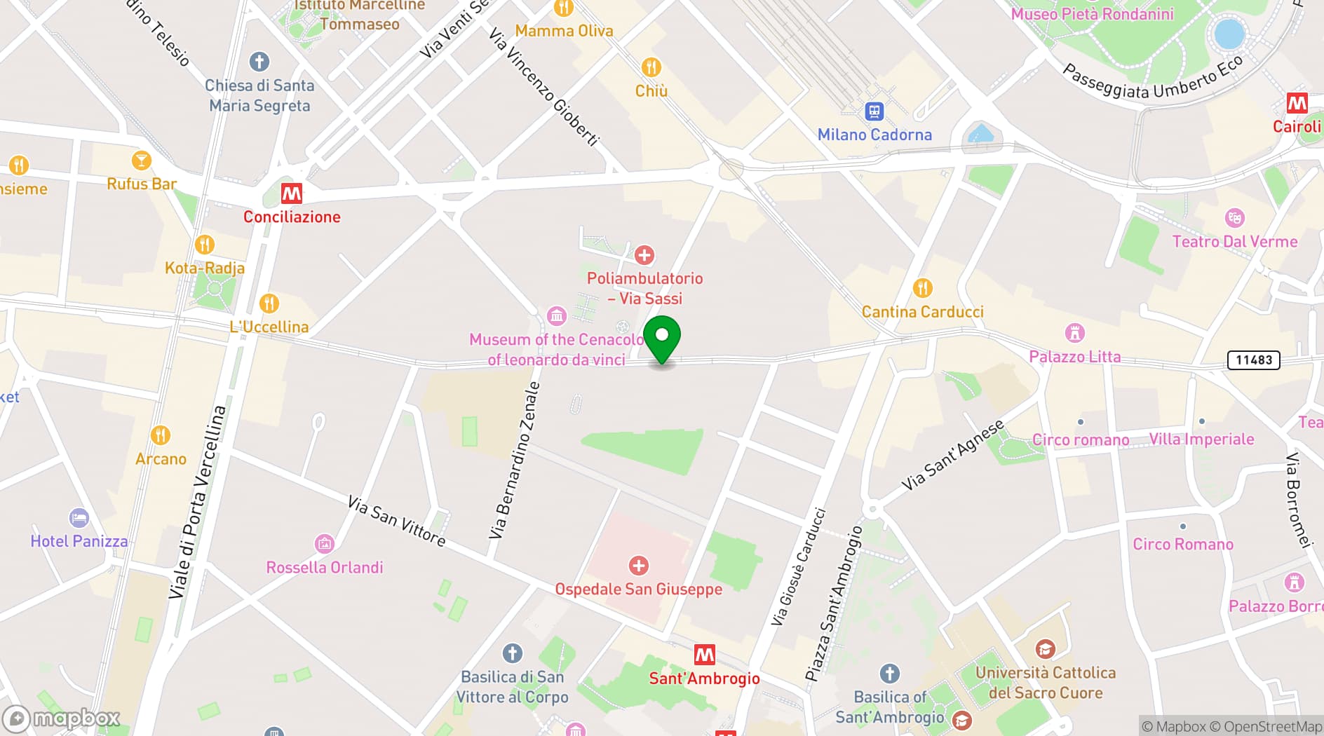 Map showing Centro Congressi Stelline
