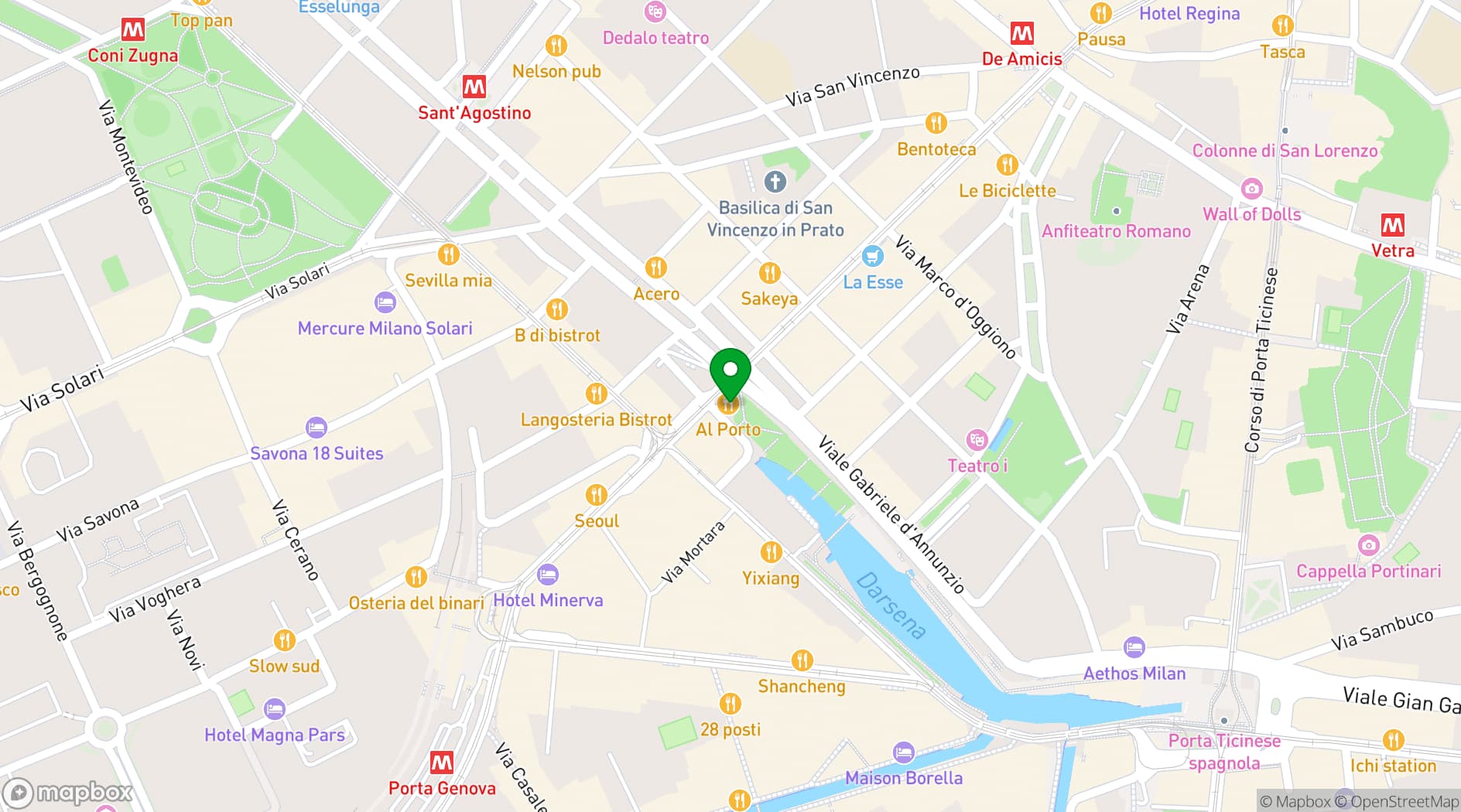 Map showing Ristorante Al Porto