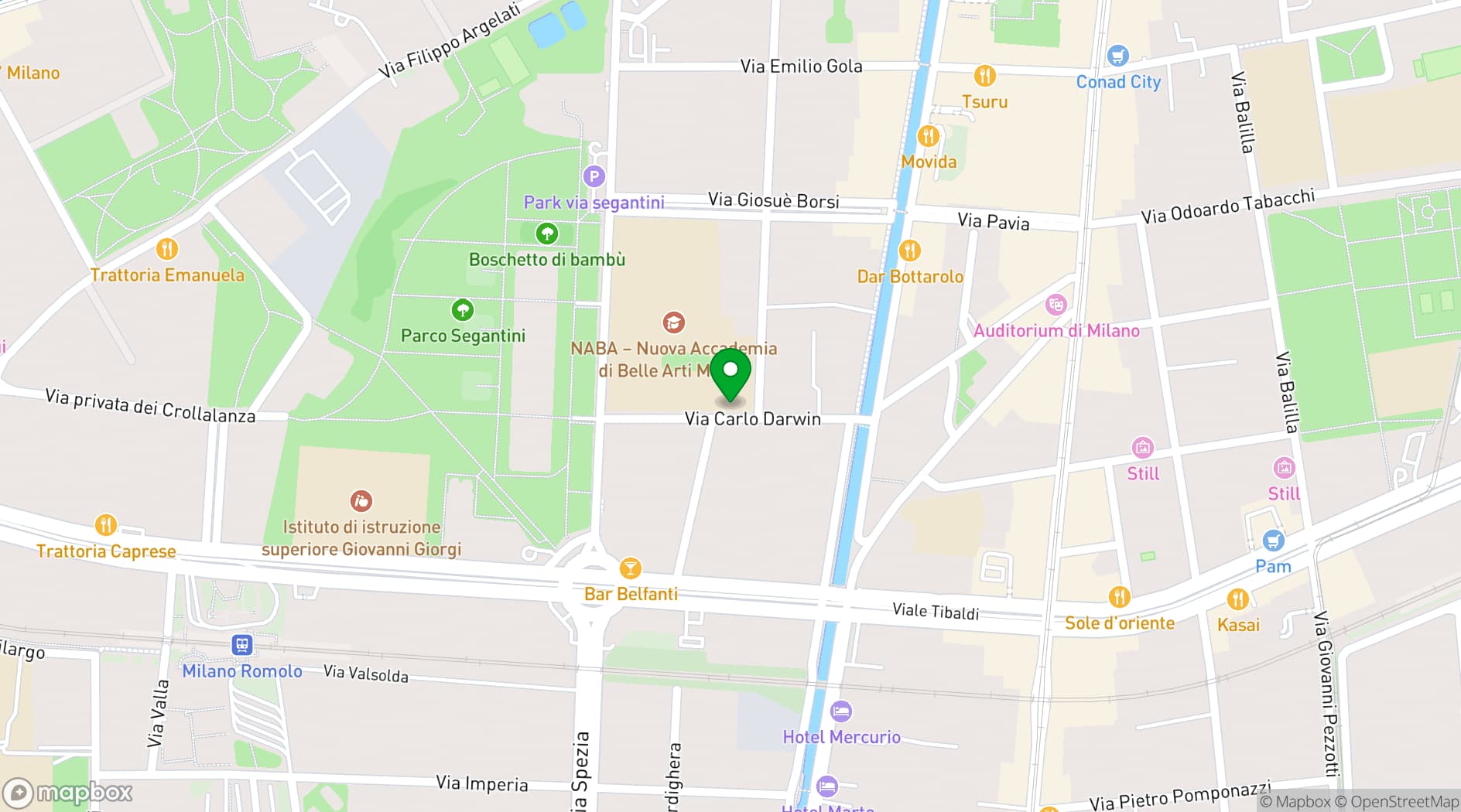 Map showing Domus Academy