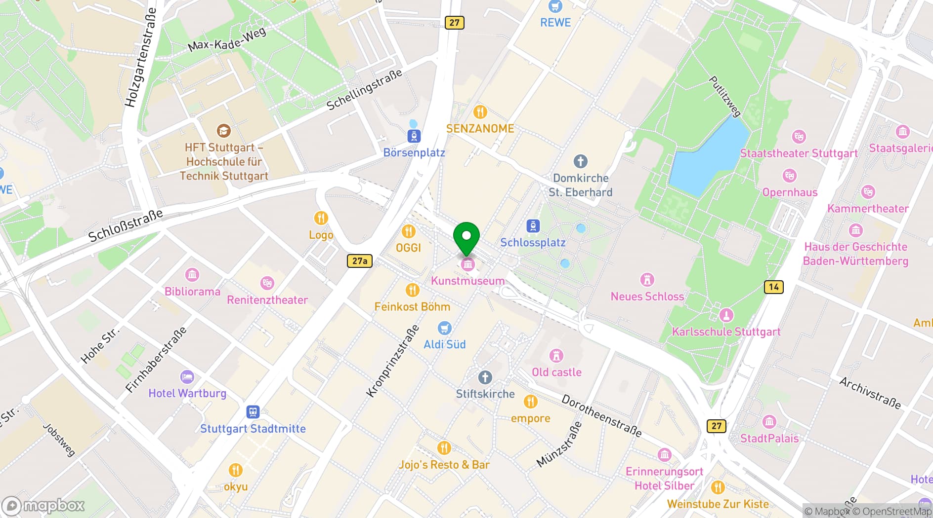 Map showing CUBE Restaurant