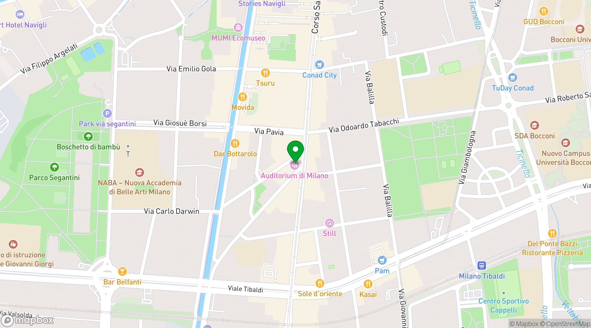 Map showing Auditorium di Milano
