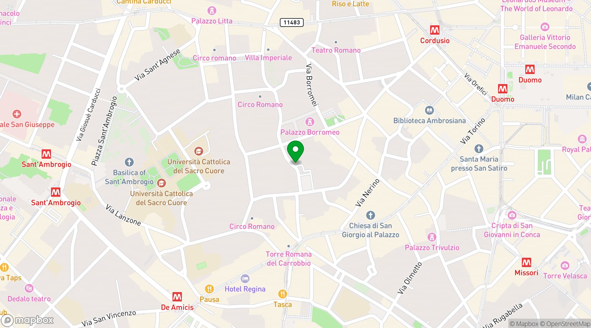 Map showing Hotel Mentana