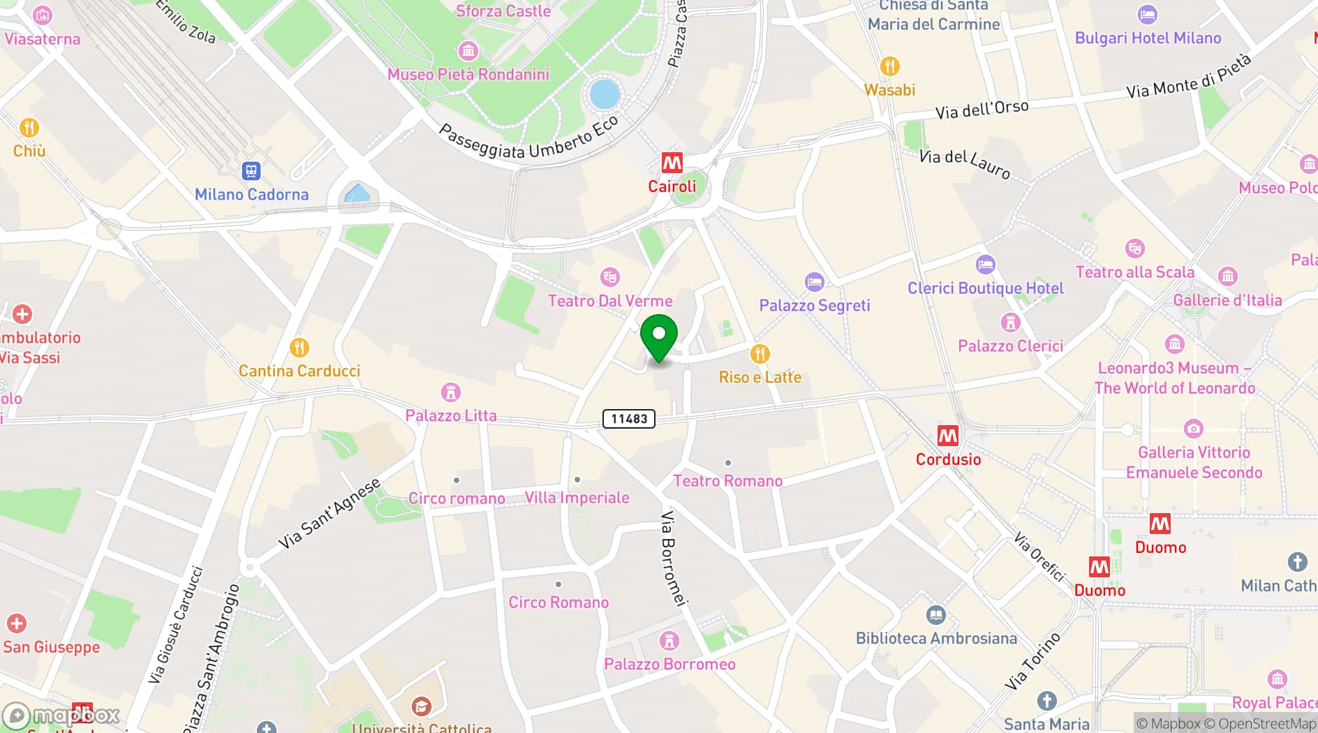 Map showing Spazio Cairoli