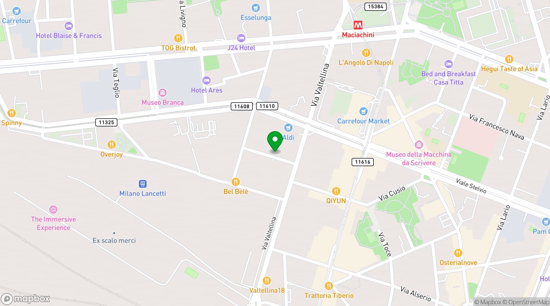 Map showing Gate Milano