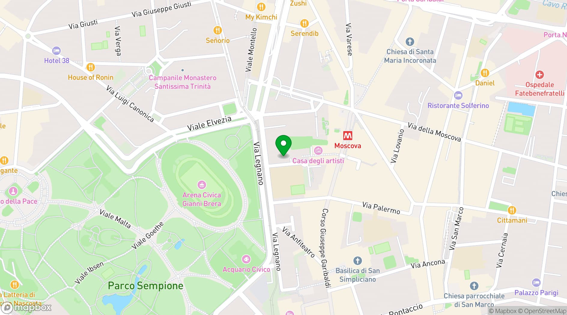 Map showing VMaison Hotel