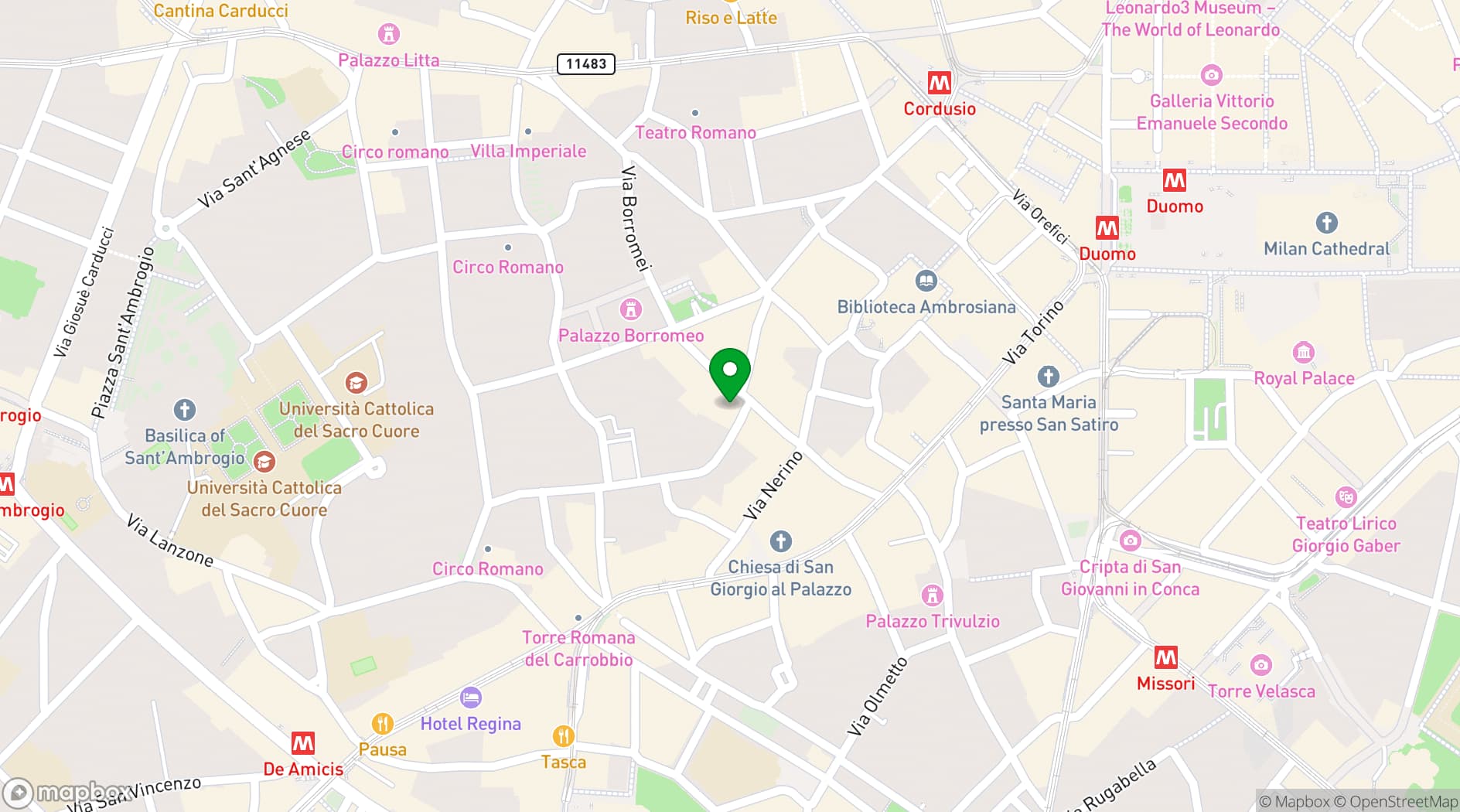 Map showing Spazio BIG Santa Marta